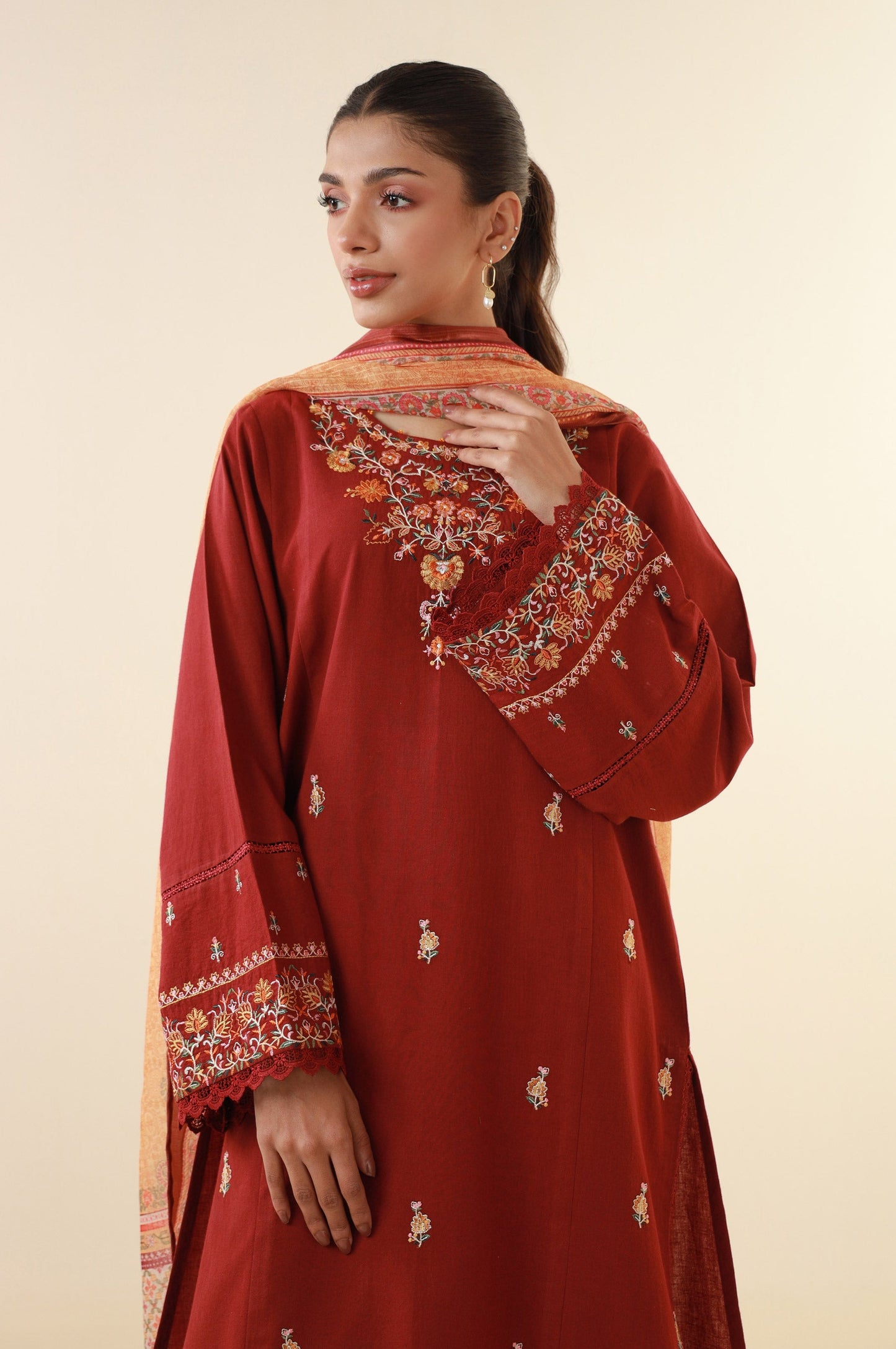 Unstitched 3 Piece Embroidered Lawn Suit
