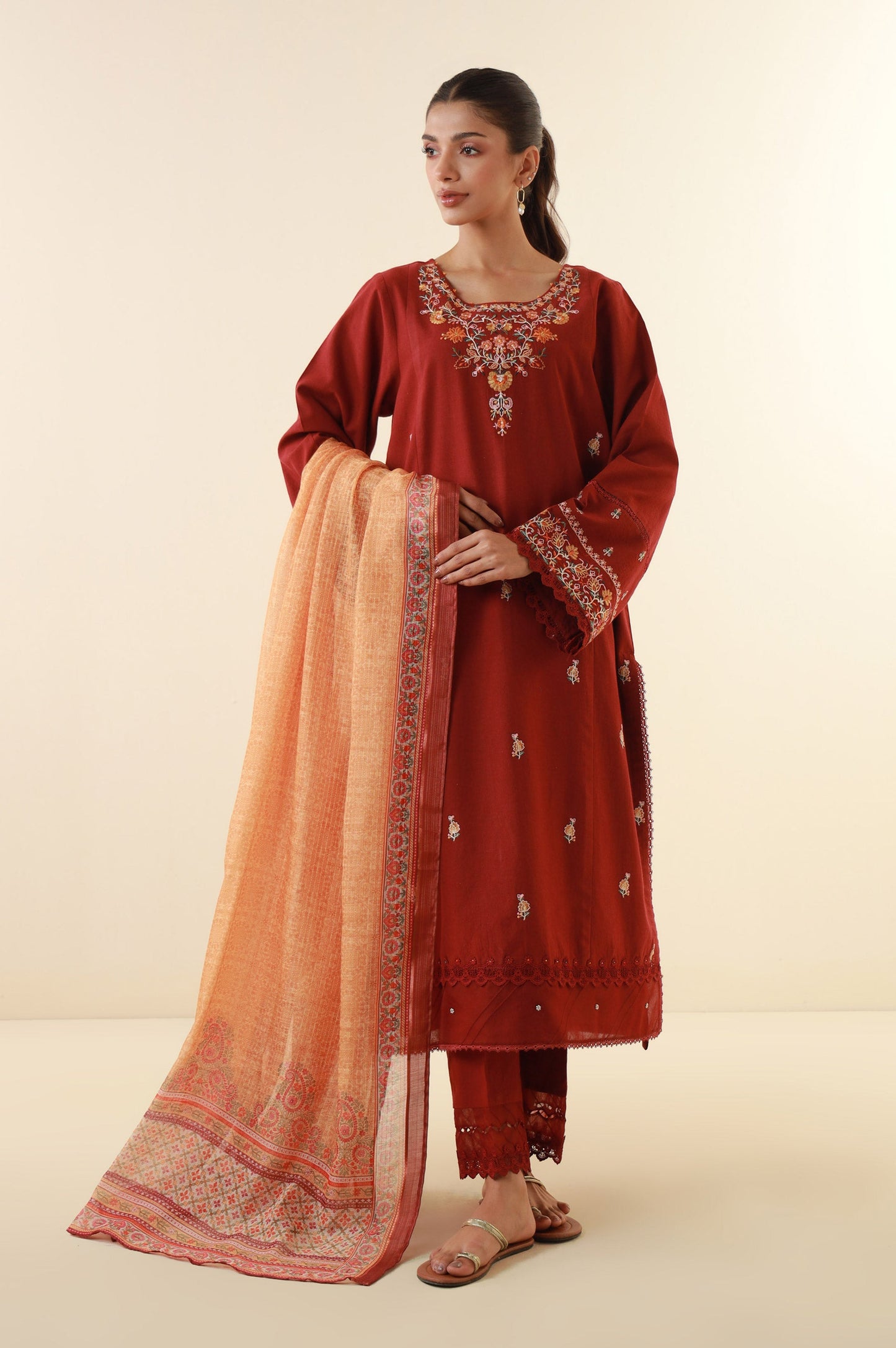 Unstitched 3 Piece Embroidered Lawn Suit