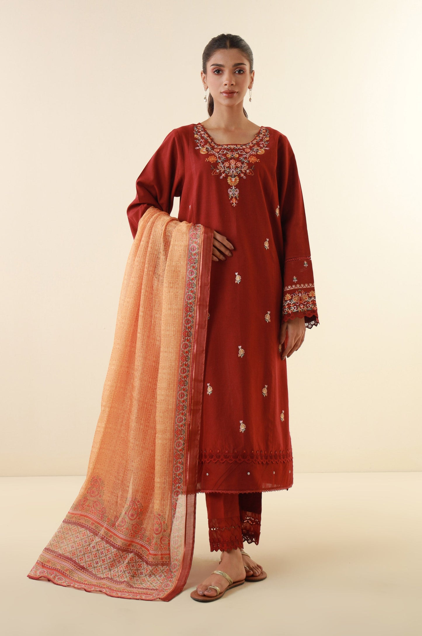 Unstitched 3 Piece Embroidered Lawn Suit