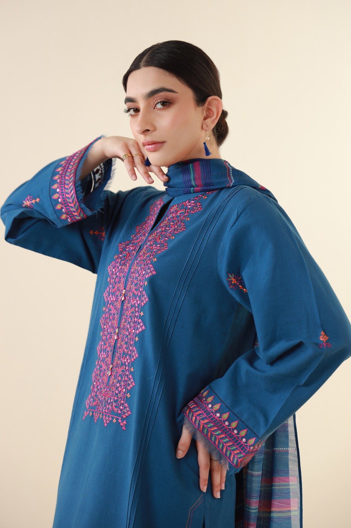 Unstitched 3 Piece Embroidered Lawn Suit
