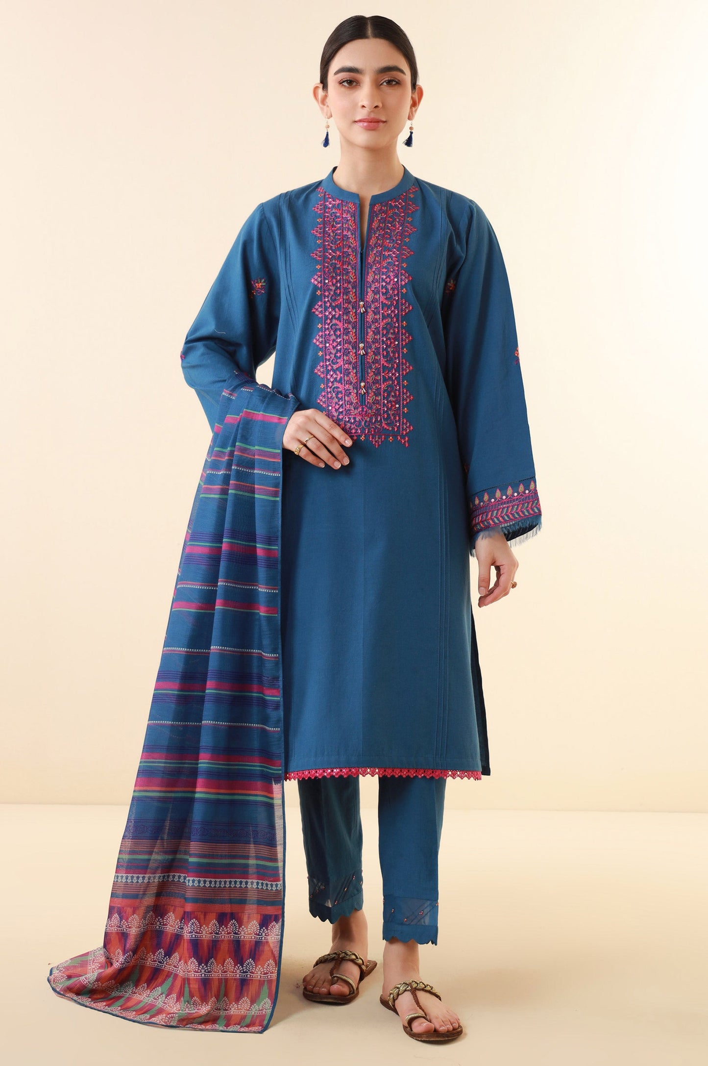 Unstitched 3 Piece Embroidered Lawn Suit