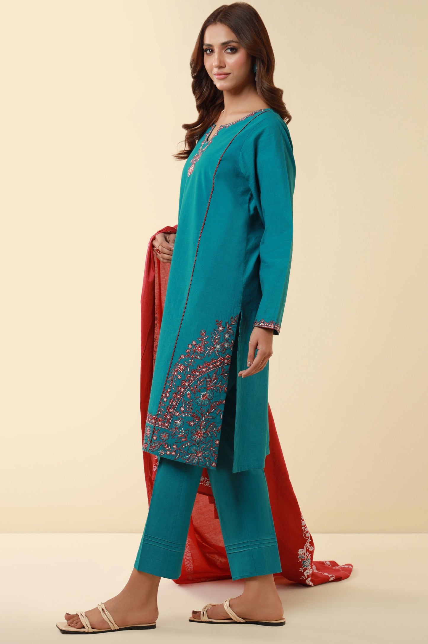 Unstitched 3 Piece Embroidered Lawn Suit