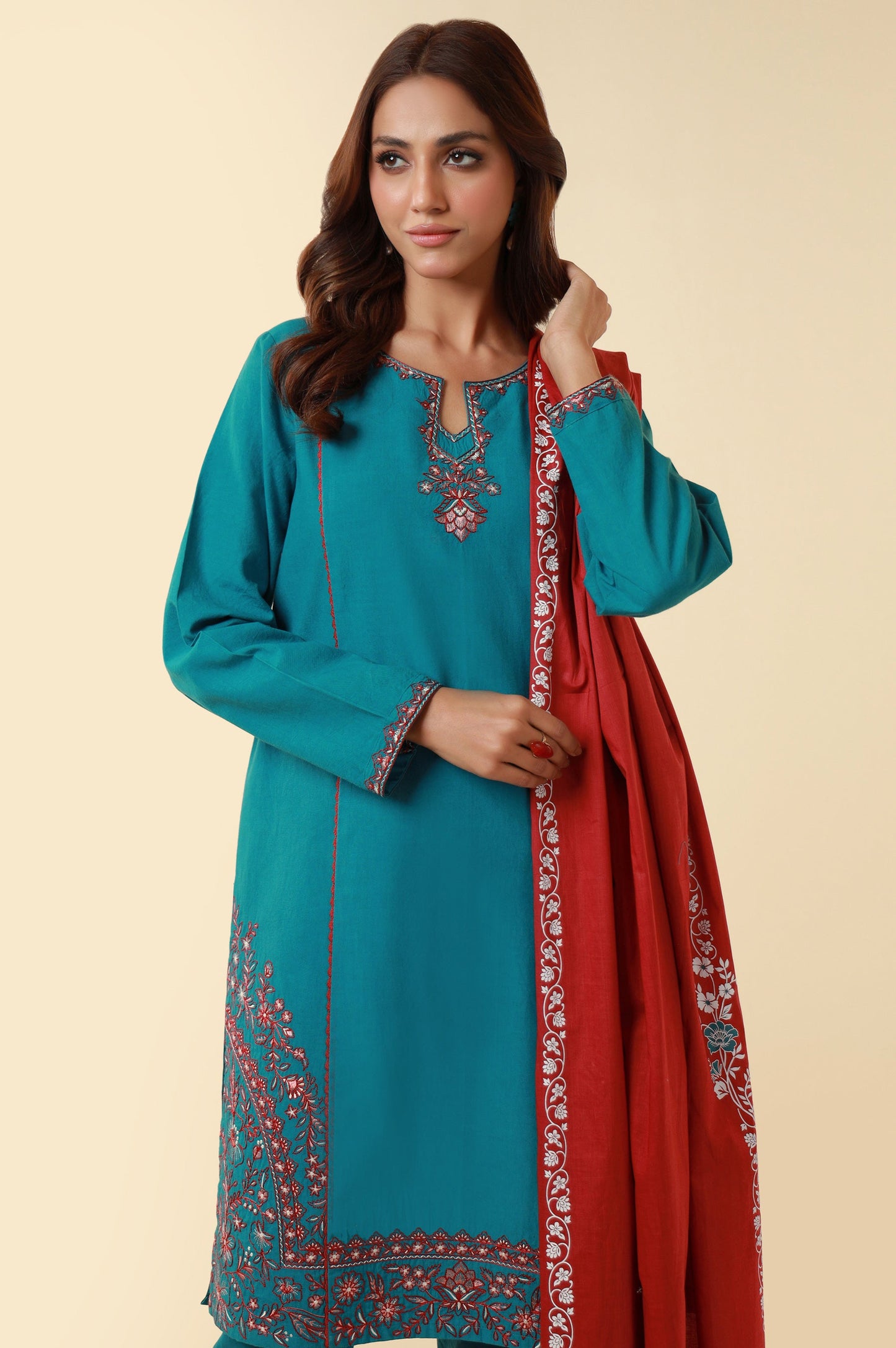 Unstitched 3 Piece Embroidered Lawn Suit