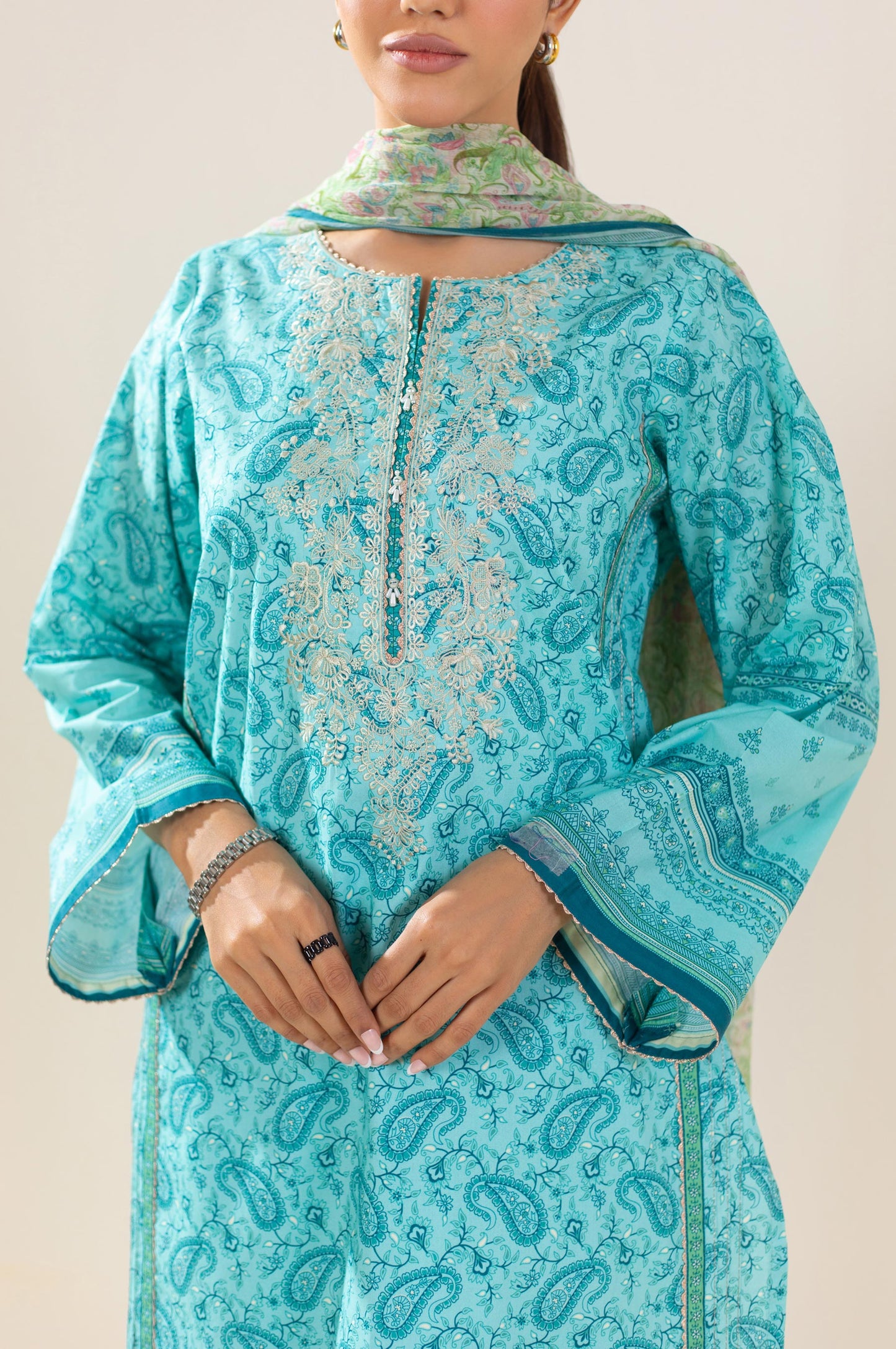 Unstitched 3 Piece Embroidered Lawn Suit