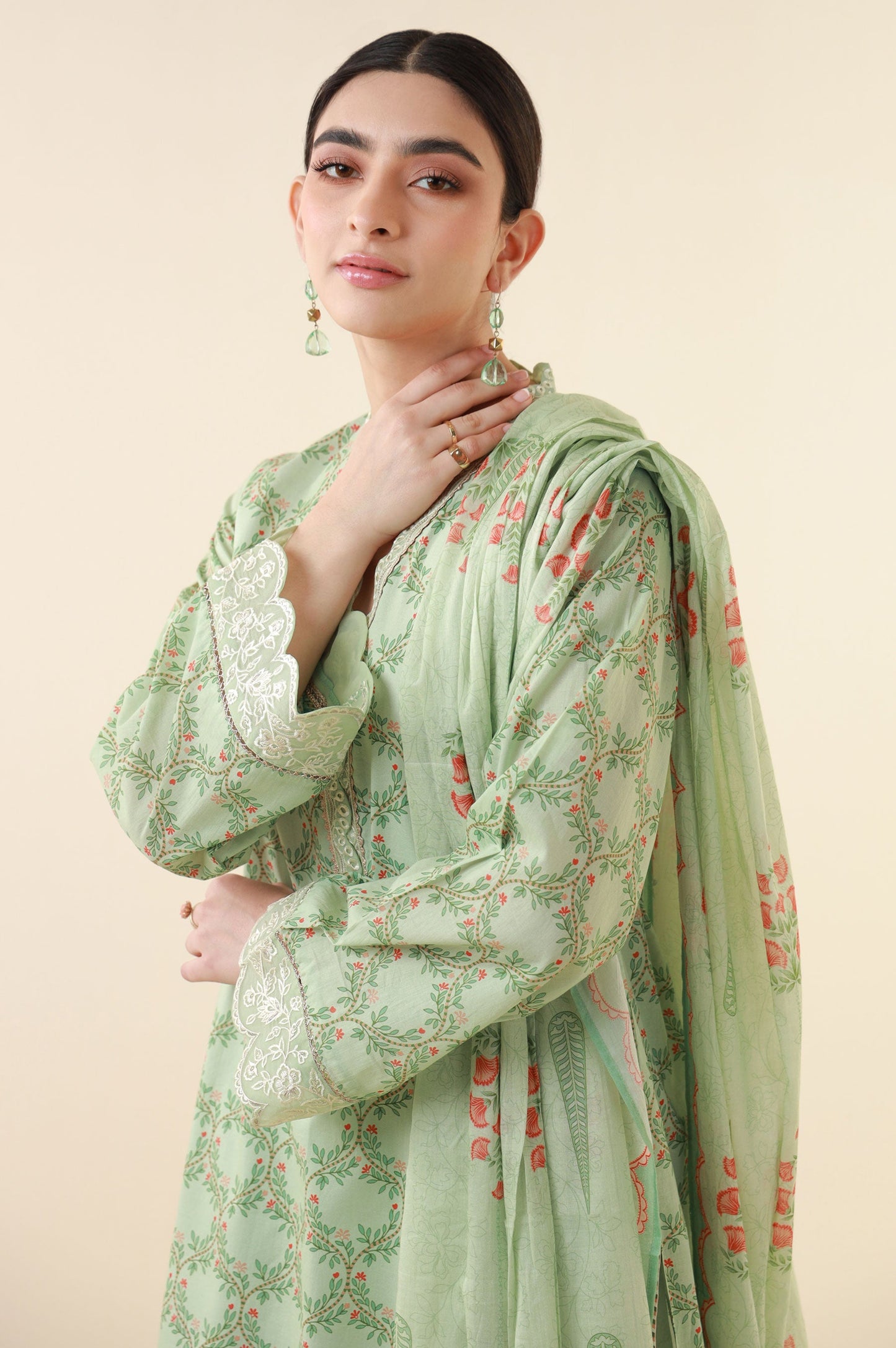 Unstitched 3 Piece Printed Lawn Suit