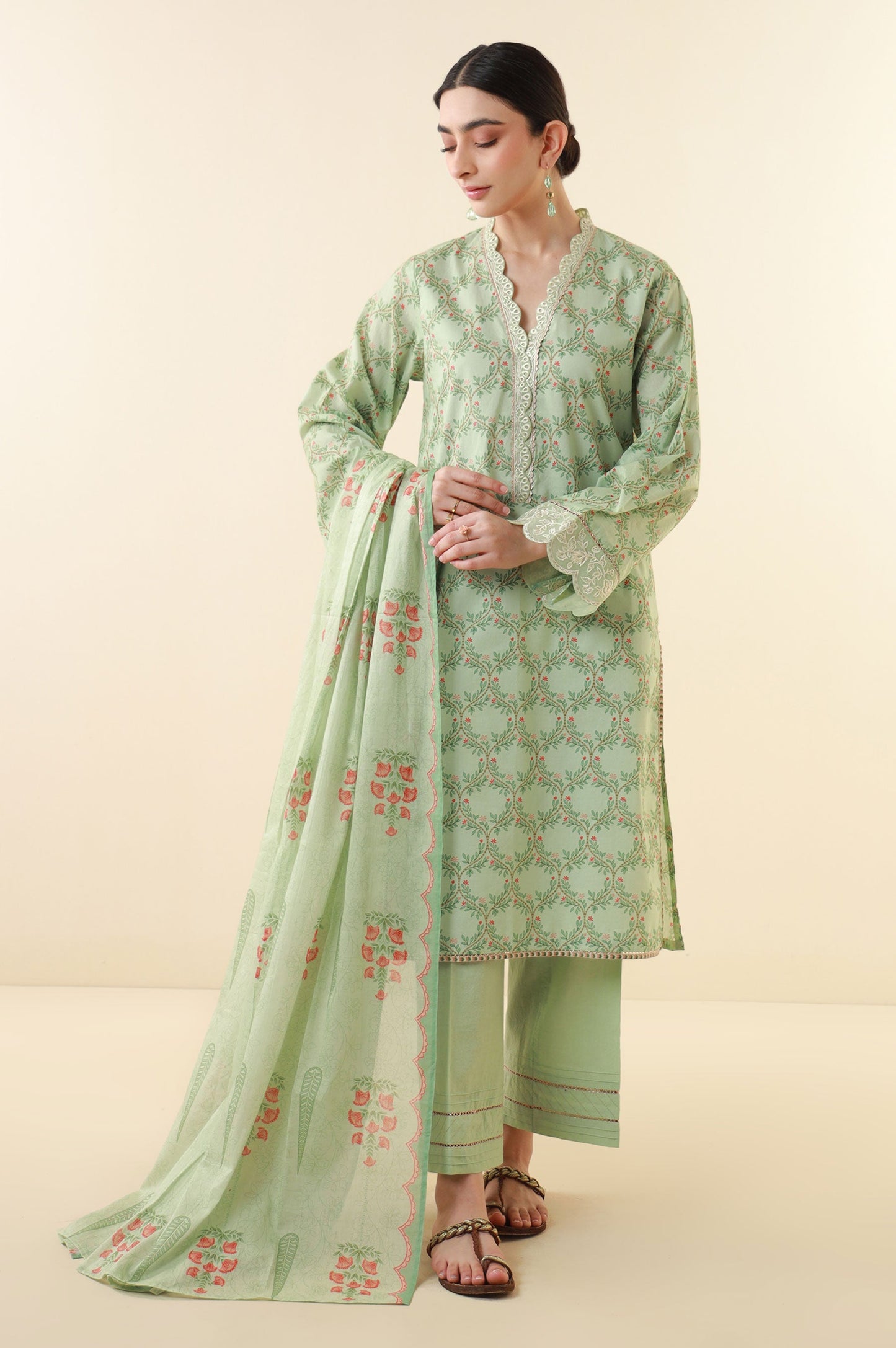 Unstitched 3 Piece Printed Lawn Suit
