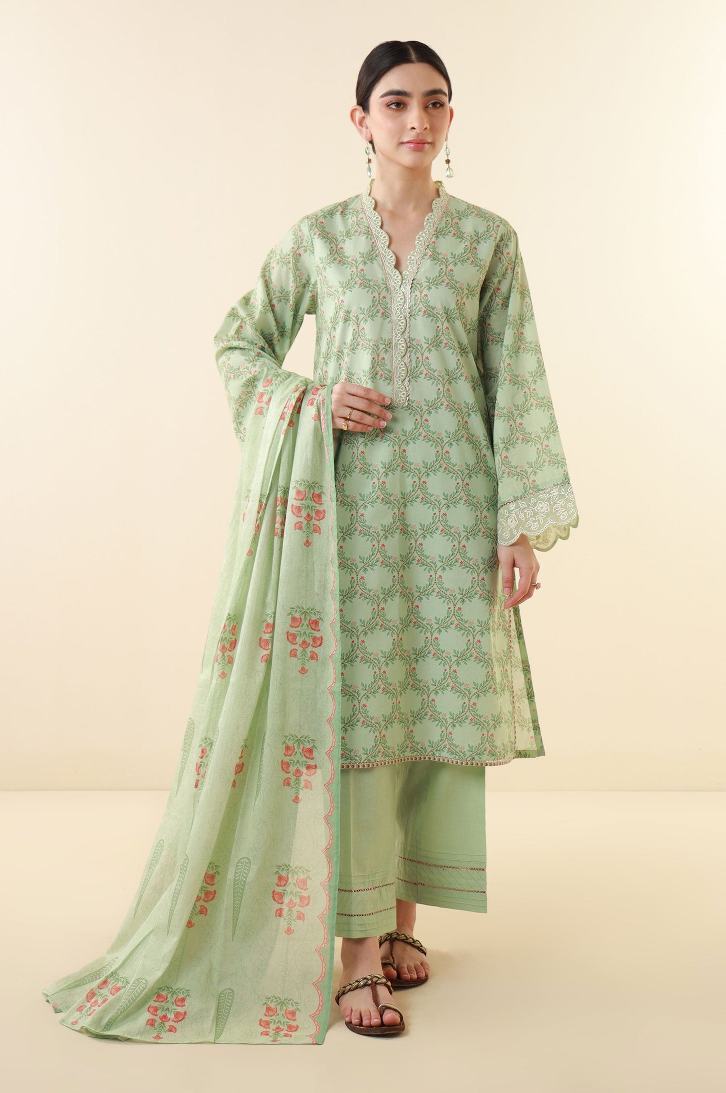 Unstitched 3 Piece Printed Lawn Suit