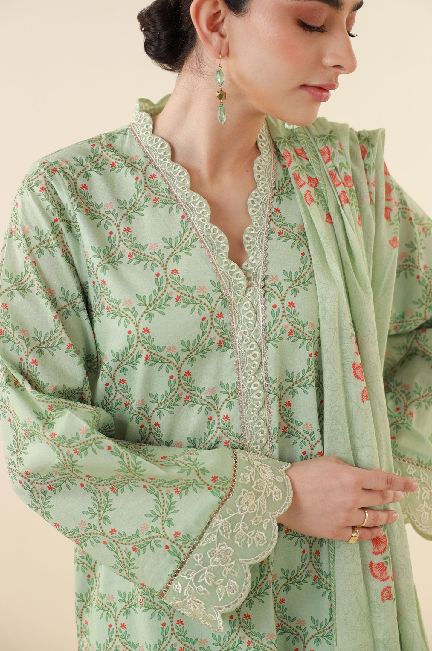 Unstitched 3 Piece Printed Lawn Suit