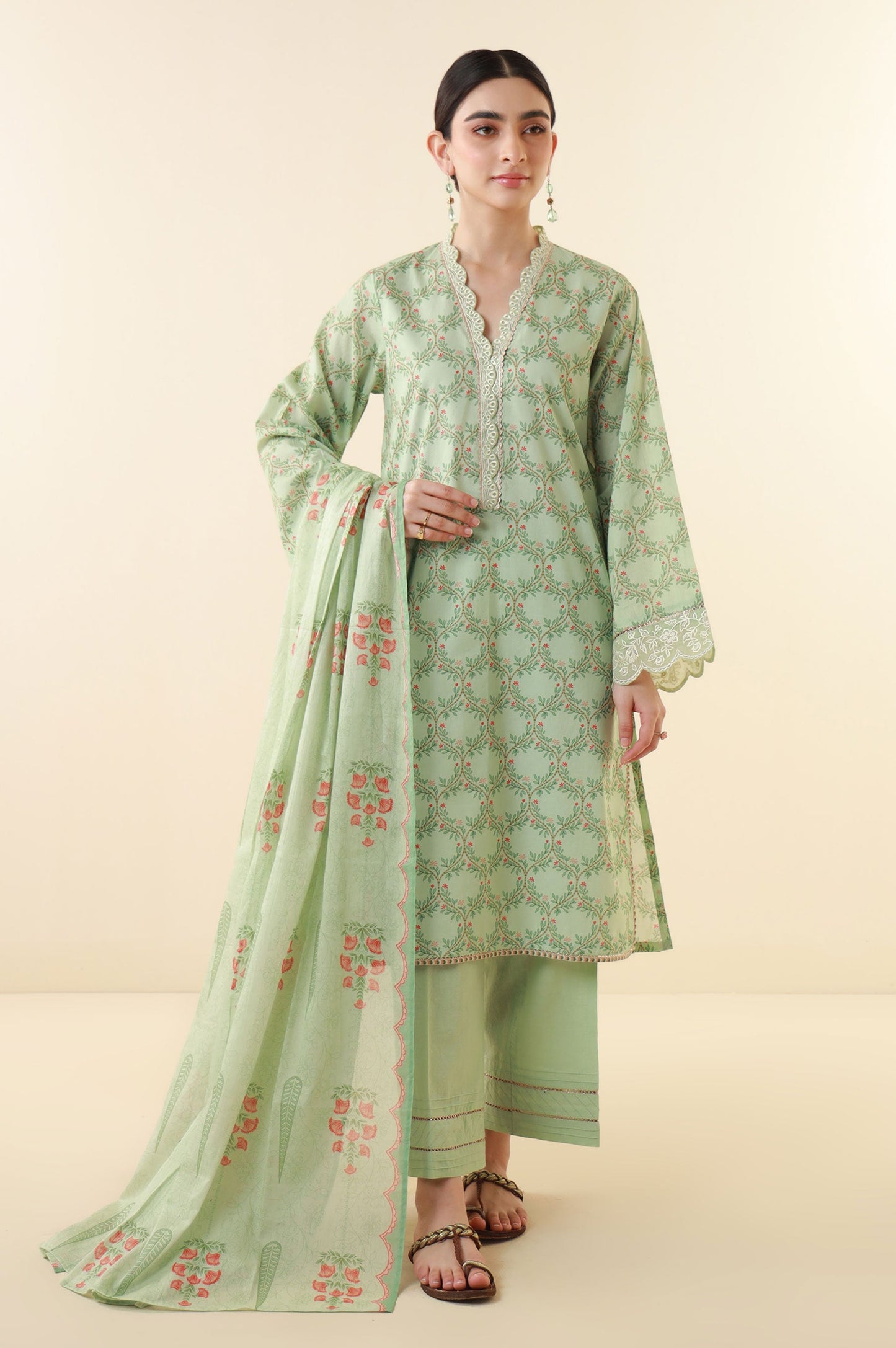 Unstitched 3 Piece Printed Lawn Suit