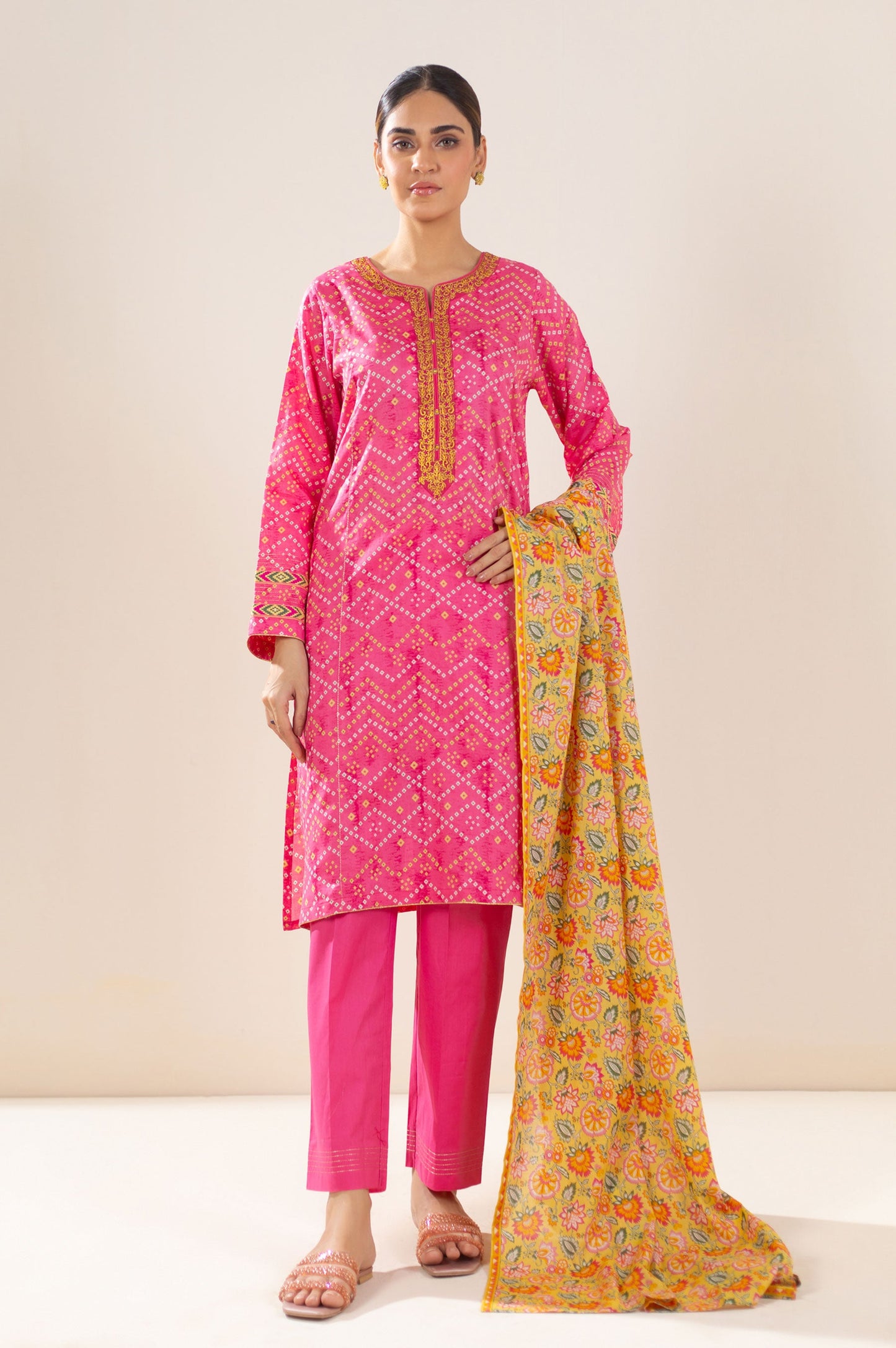 Unstitched 3 Piece Embroidered Lawn Suit
