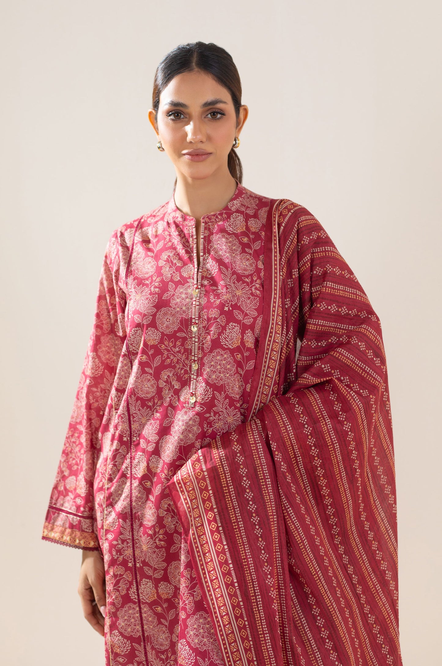 Unstitched 3 Piece Printed Lawn Suit