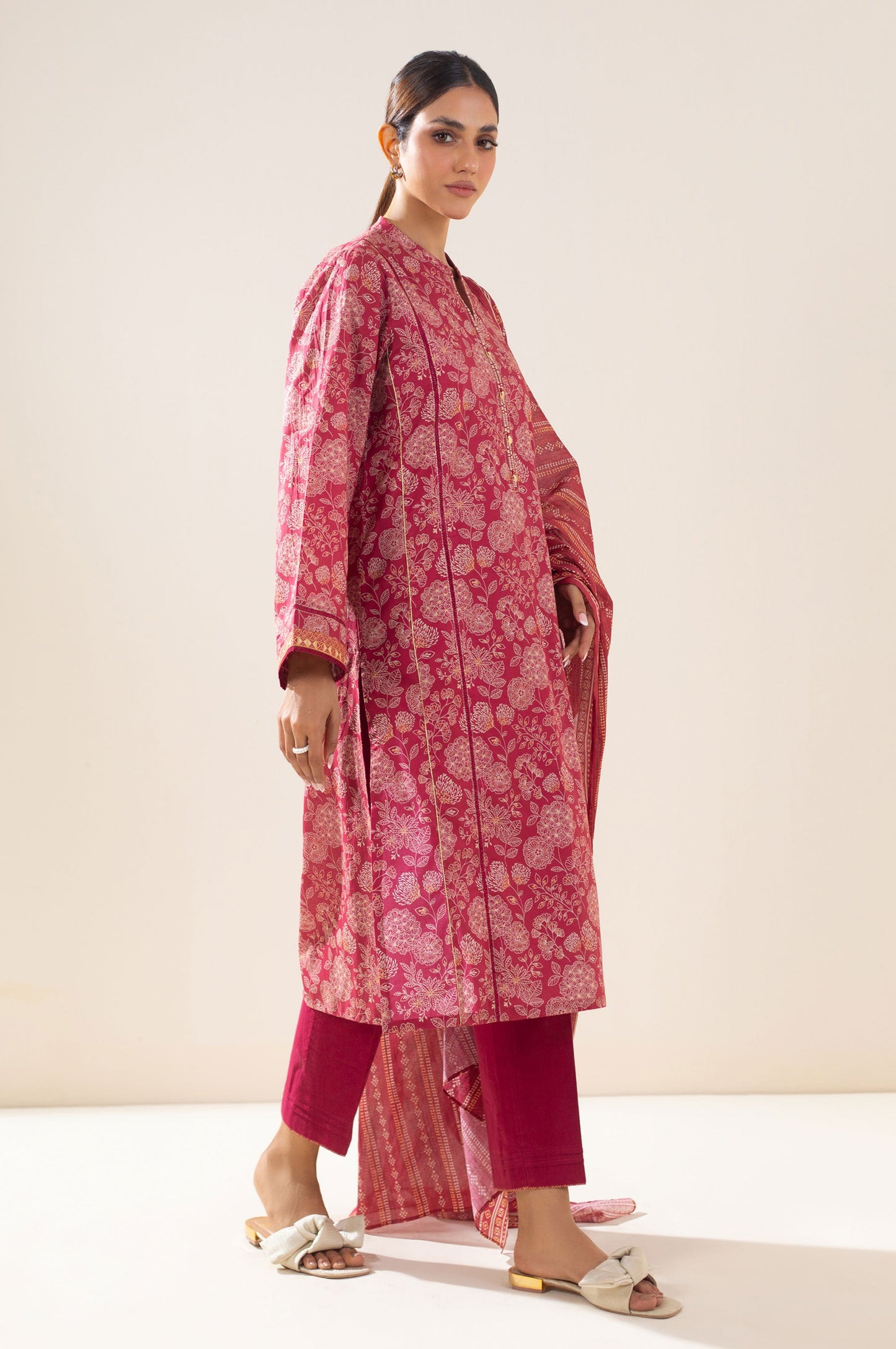 Unstitched 3 Piece Printed Lawn Suit