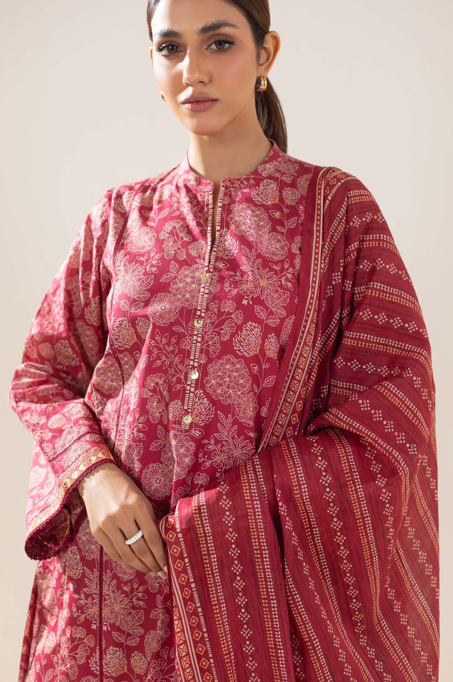 Stitched 3 Piece Printed Lawn Suit