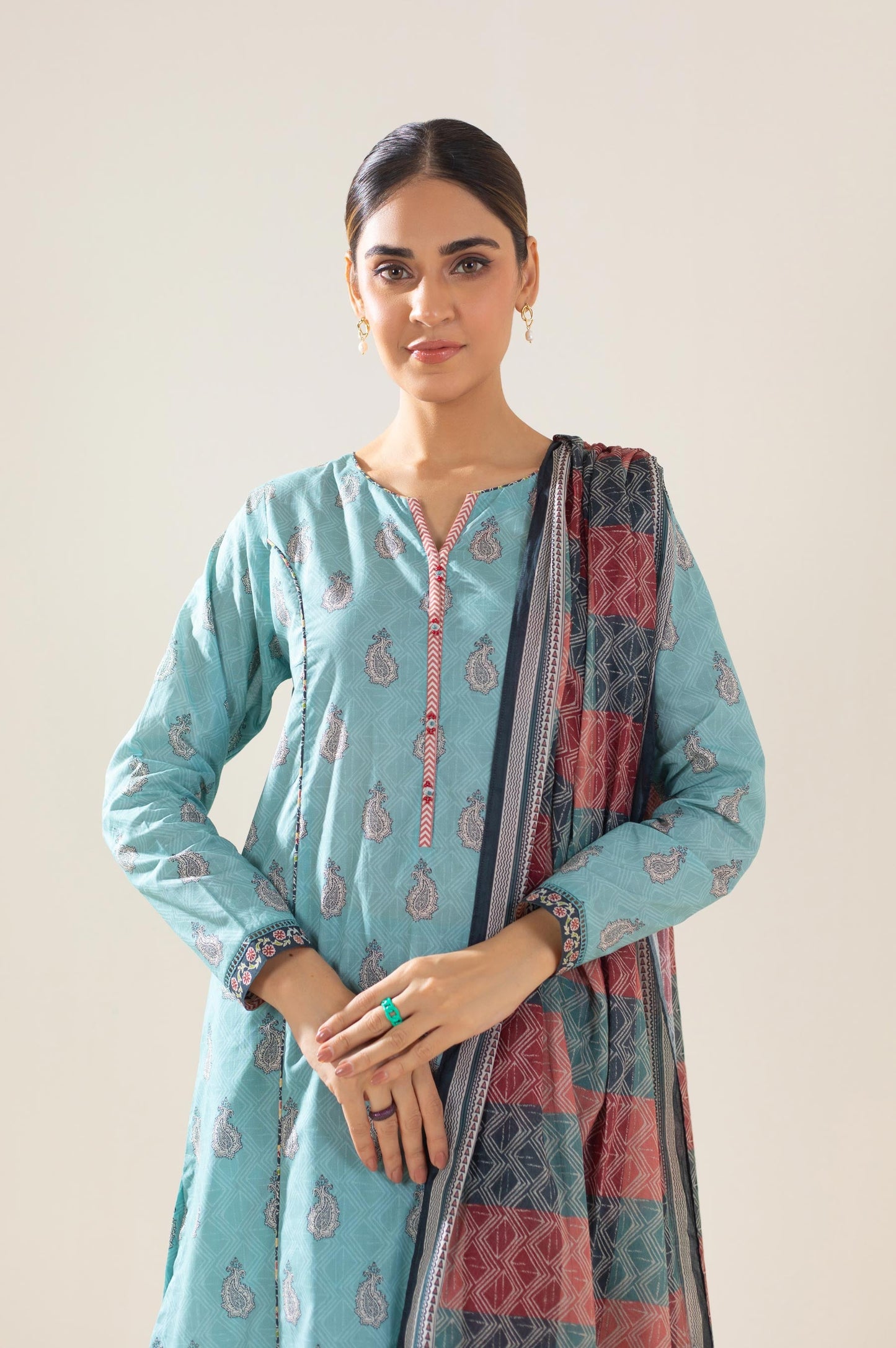 Unstitched 3 Piece Printed Lawn Suit