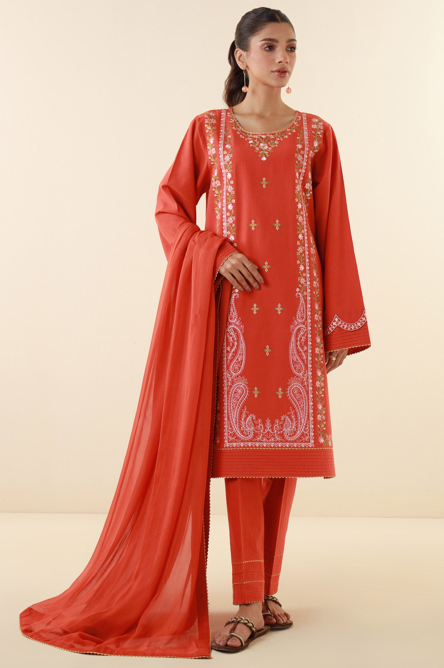 Unstitched 3 Piece Embroidered Lawn Suit