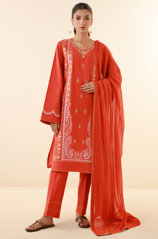 Unstitched 3 Piece Embroidered Lawn Suit