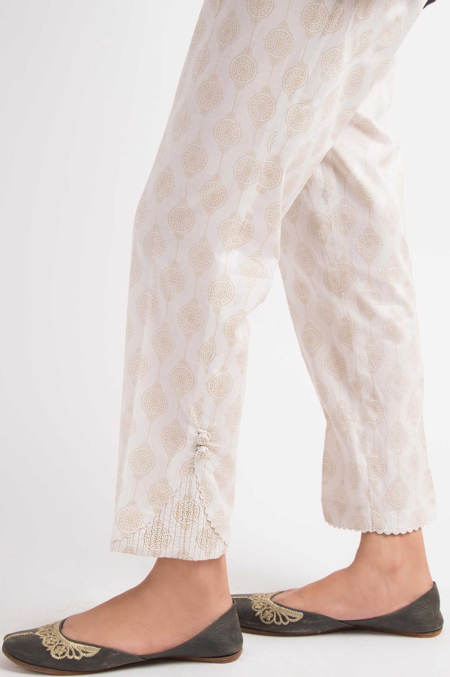 Embellished Cambric Pants - Gold Paste