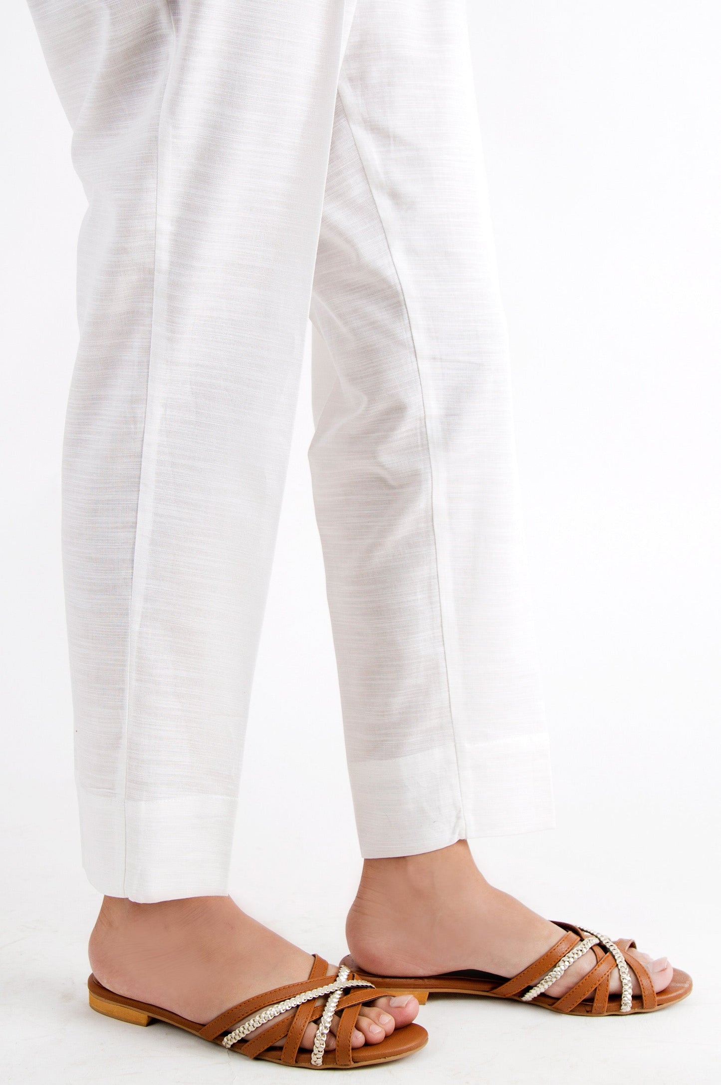 Basic Khaddar Pants - White