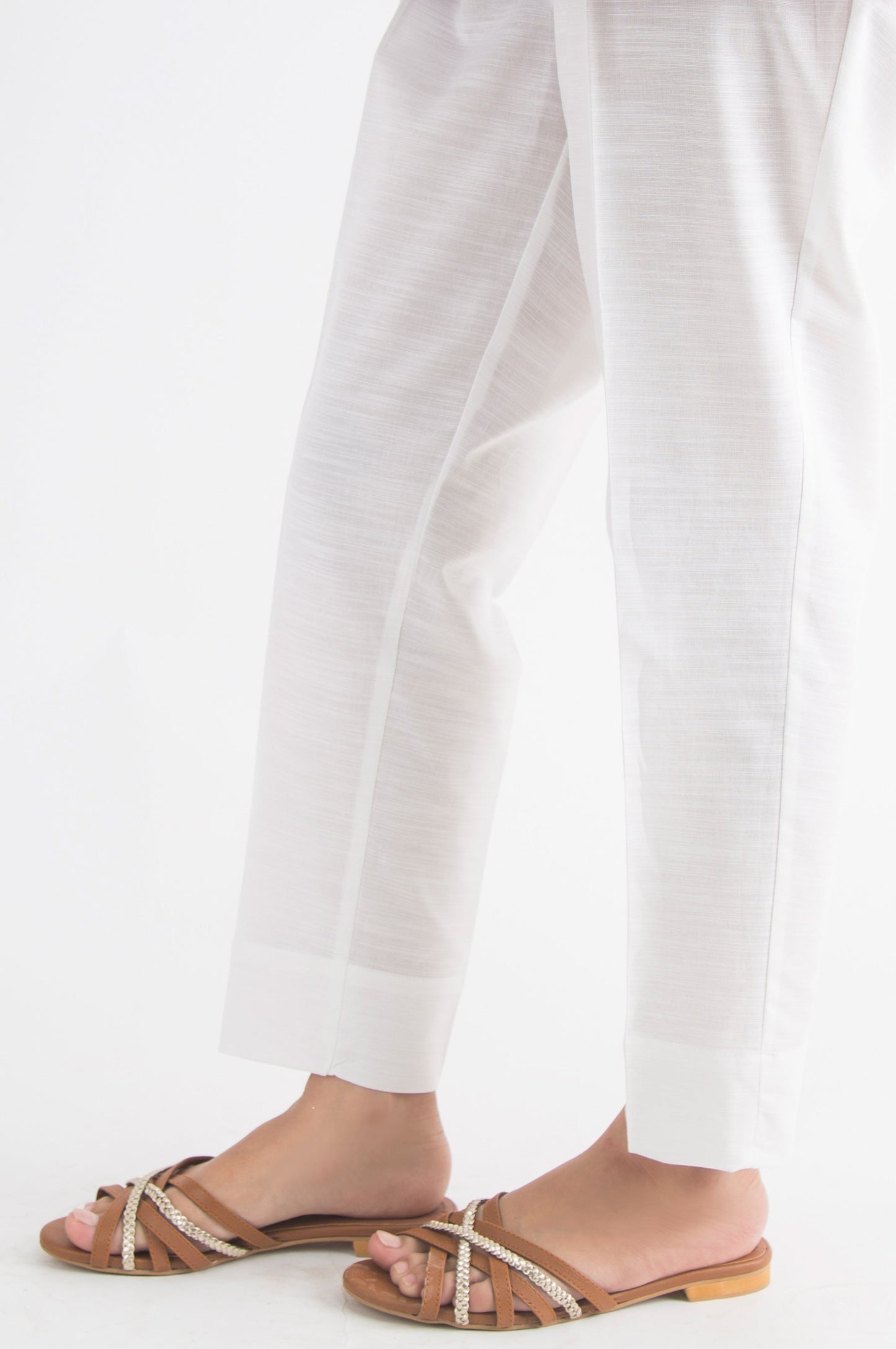 Basic Khaddar Pants - White