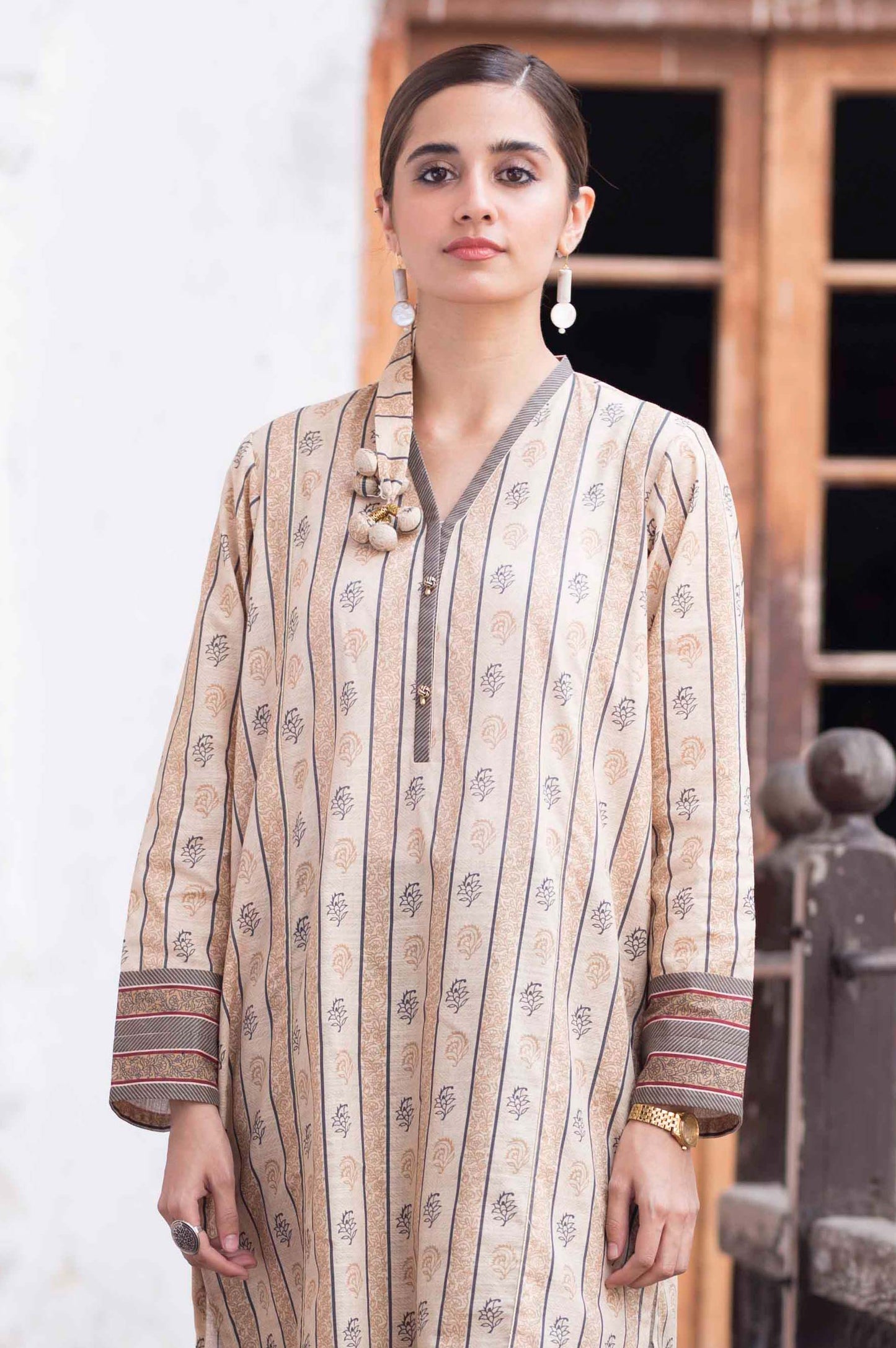 Stitched 1 Piece Digital Printed Cambric Shirt