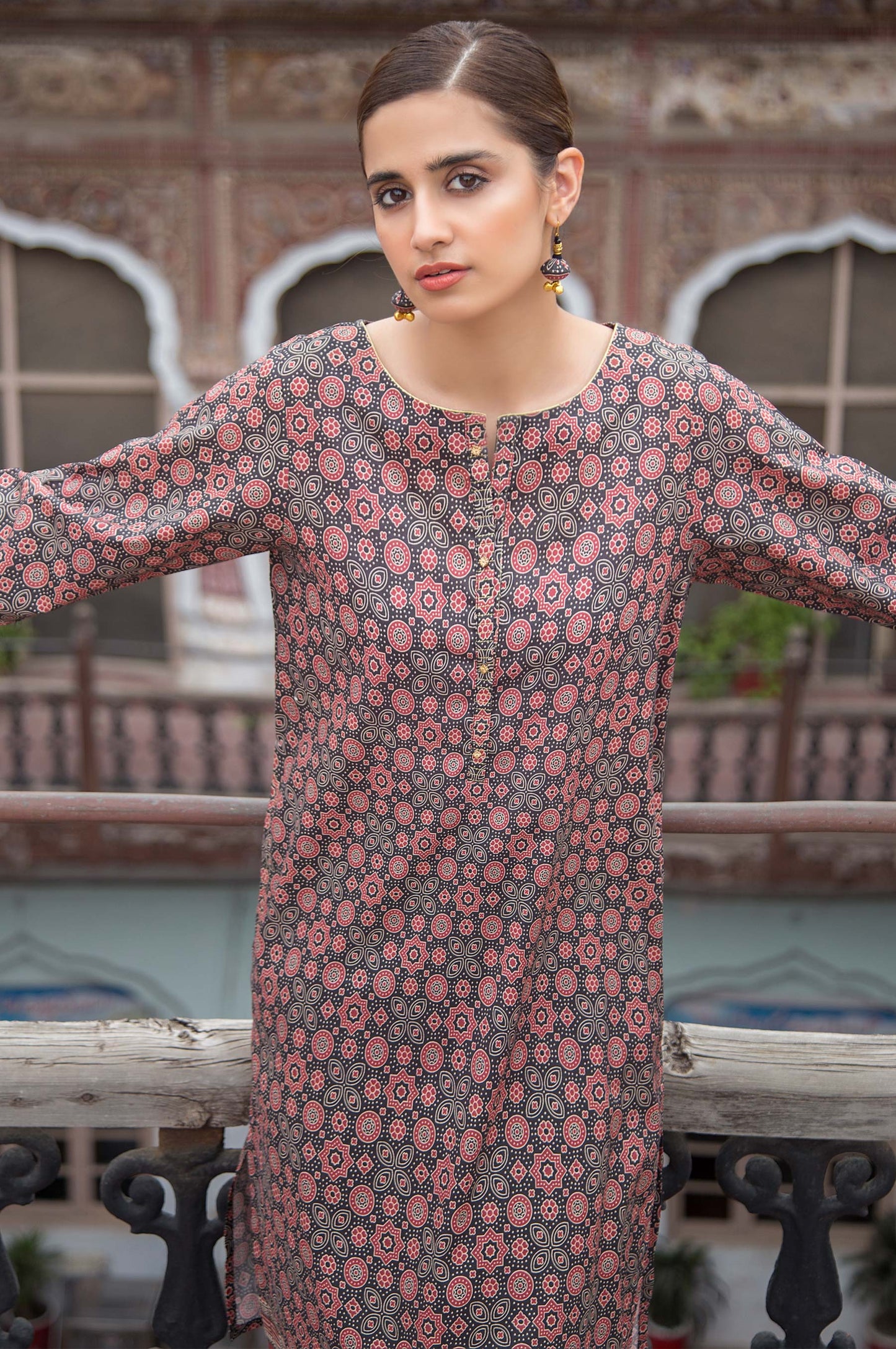 Stitched 1 Piece Digital Printed Cotton Satin Shirt