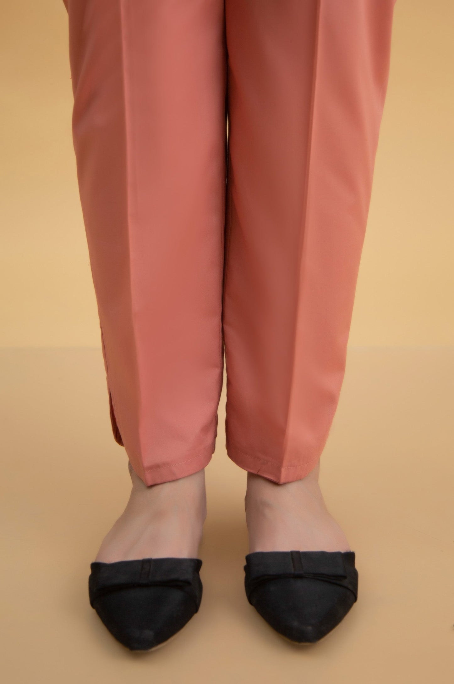 Basic Cambric Cigarette Pants - Coral