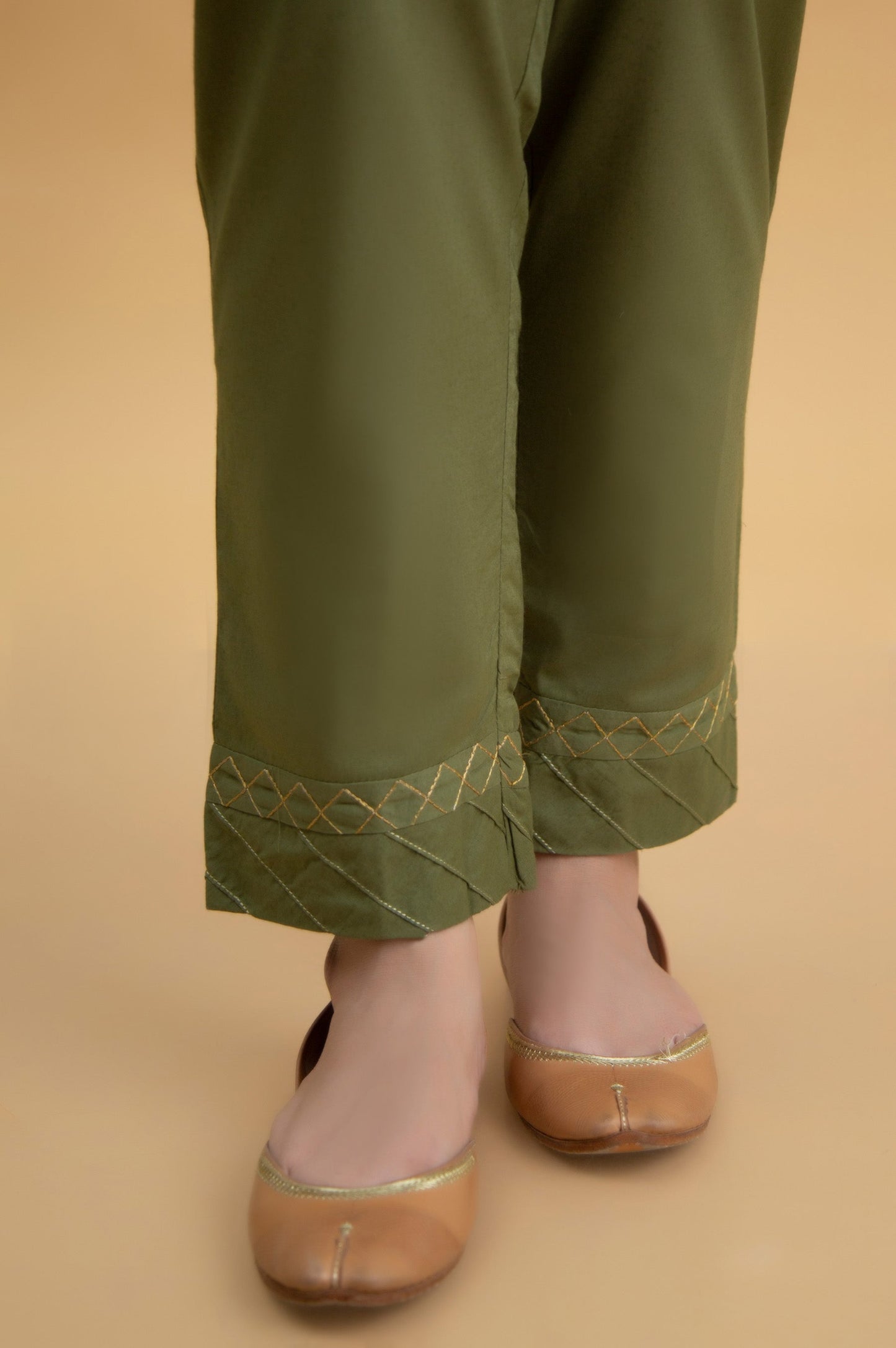 Basic Cambric Cigarette Pants - Sage
