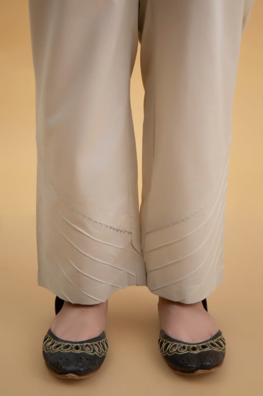 Basic Cambric Cigarette Pants - Beige