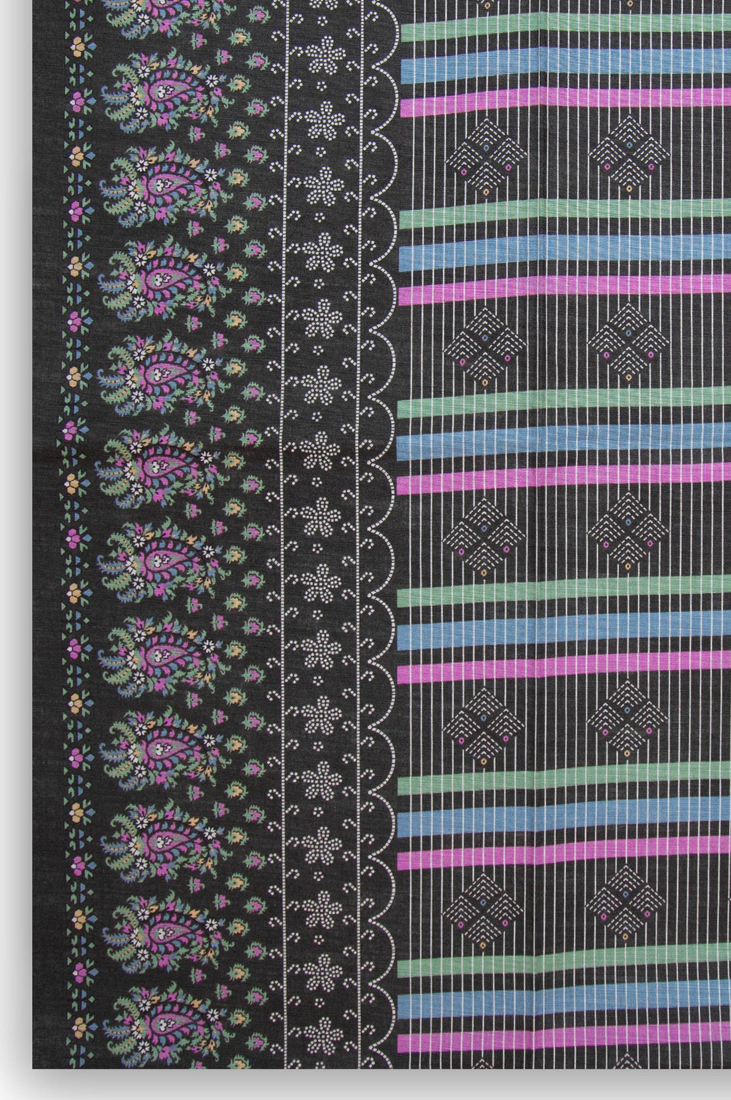 Printed Khaddar Dupatta - Black