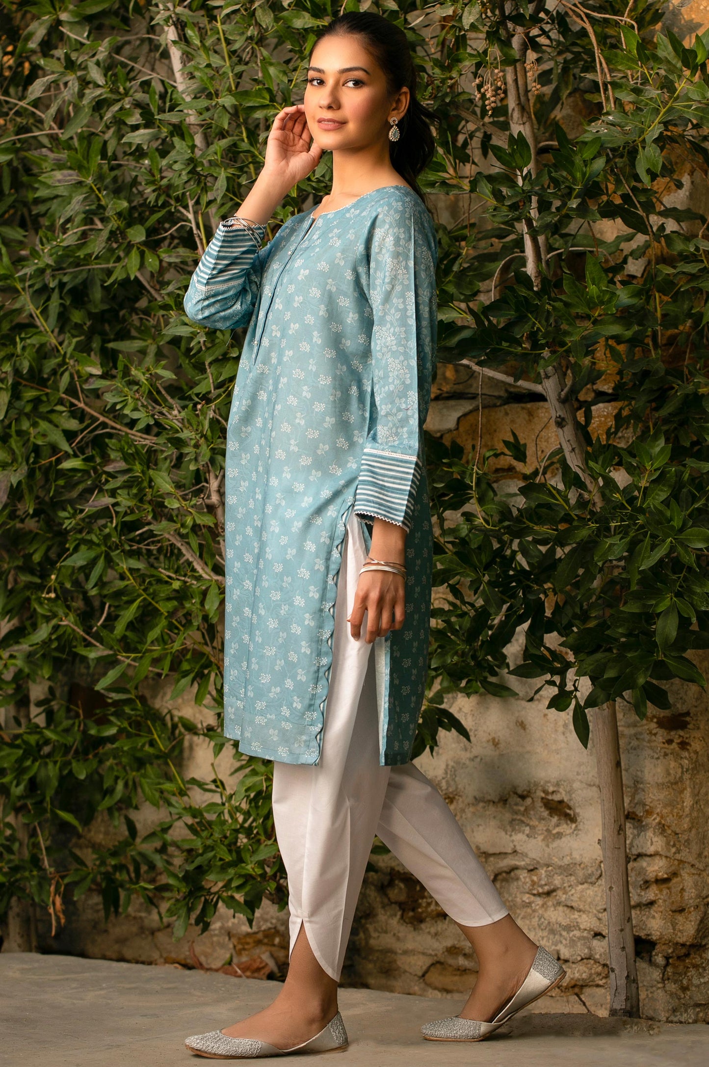 Stitched 1 Piece Digital Printed Self Jacquard Shirt