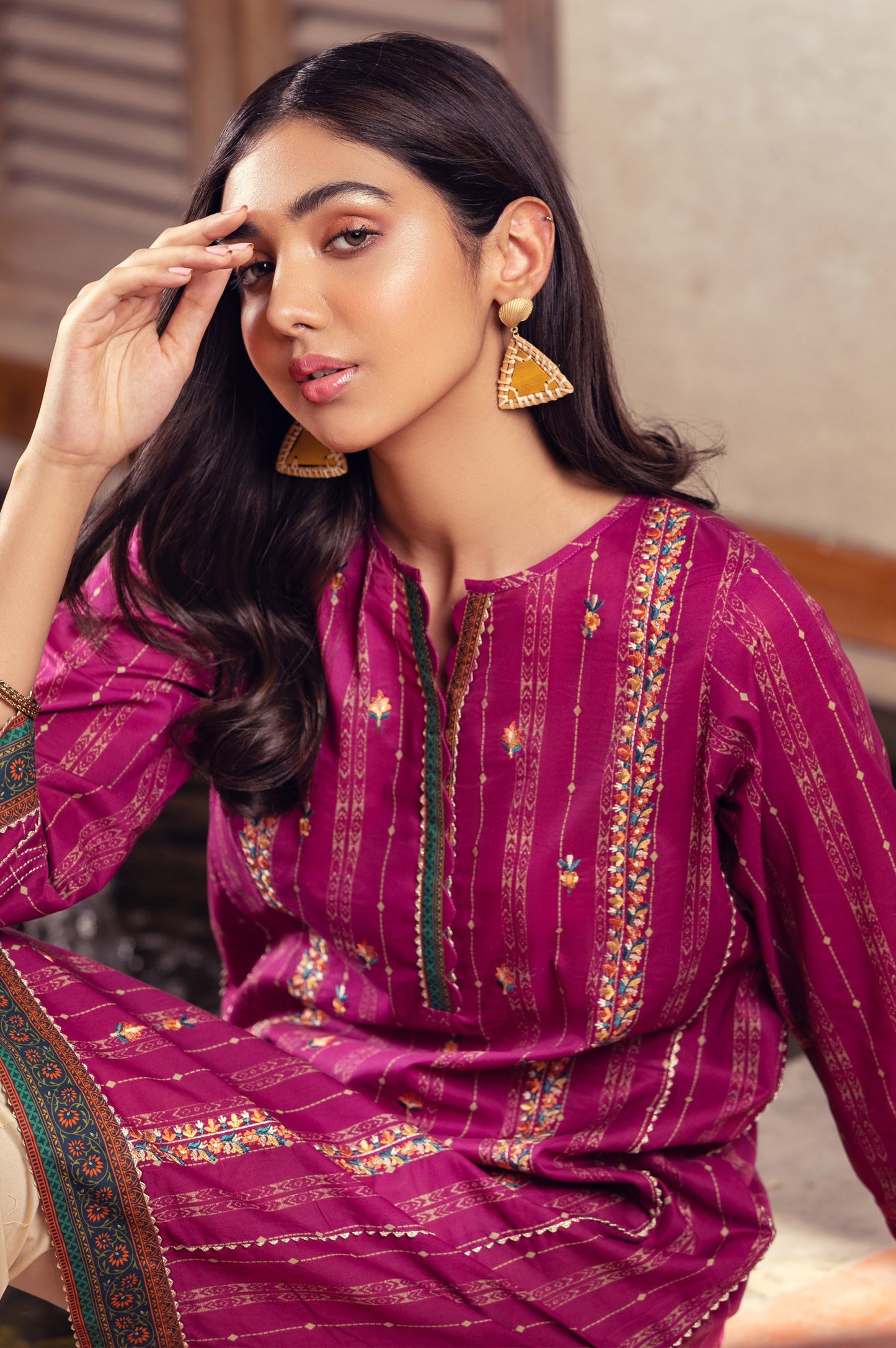 Stitched 1 Piece Embroidered Doria Lawn Shirt