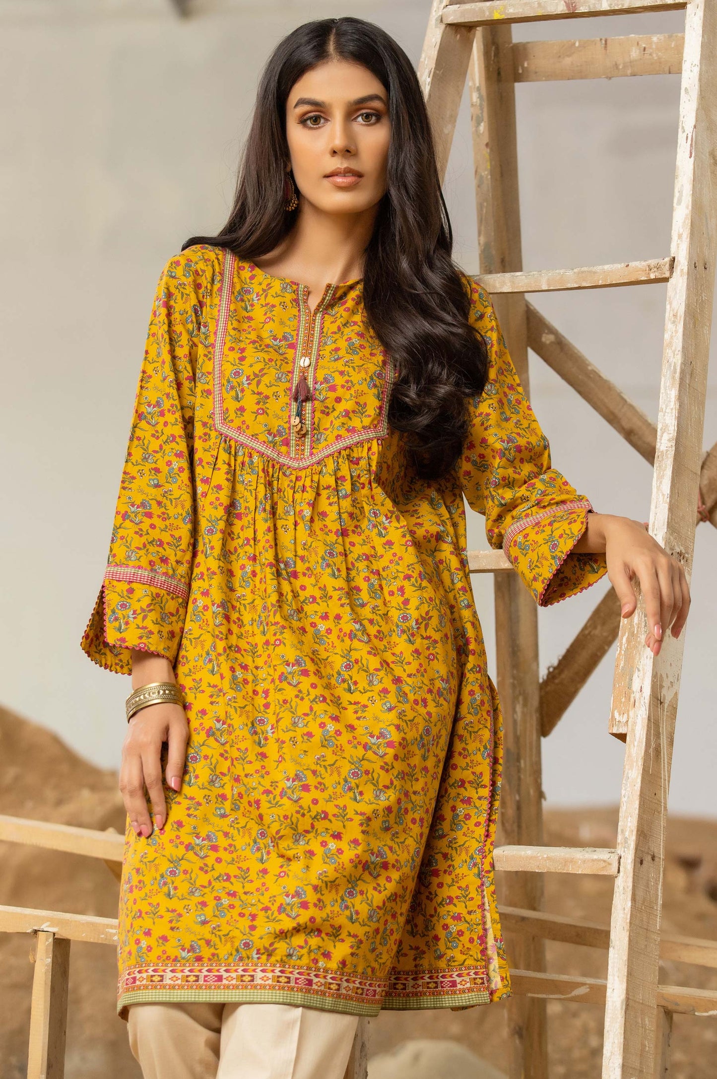 Stitched 1 Piece Digital Printed Cambric Shirt