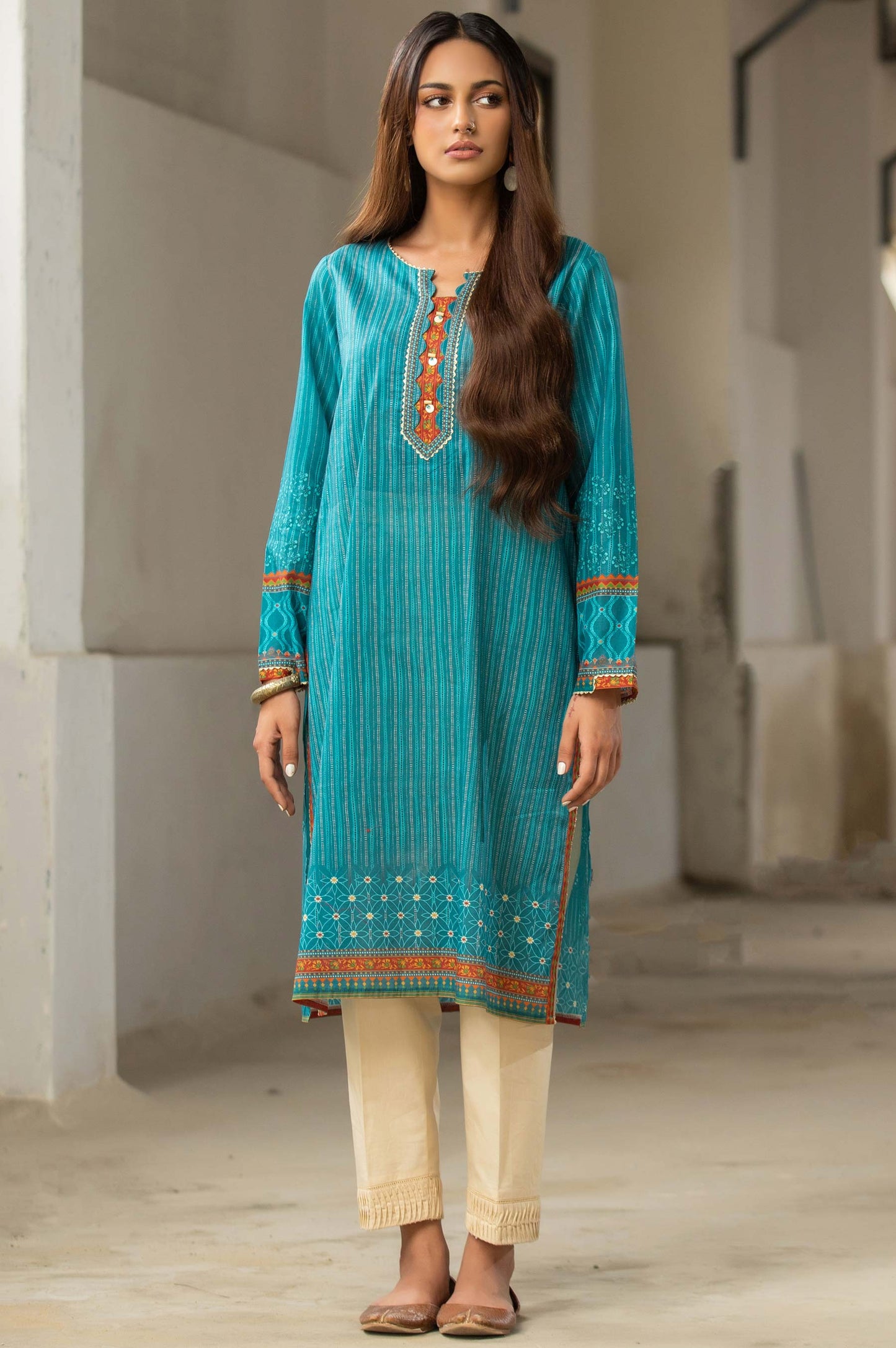 Stitched 1 Piece Digital Printed Cambric Shirt