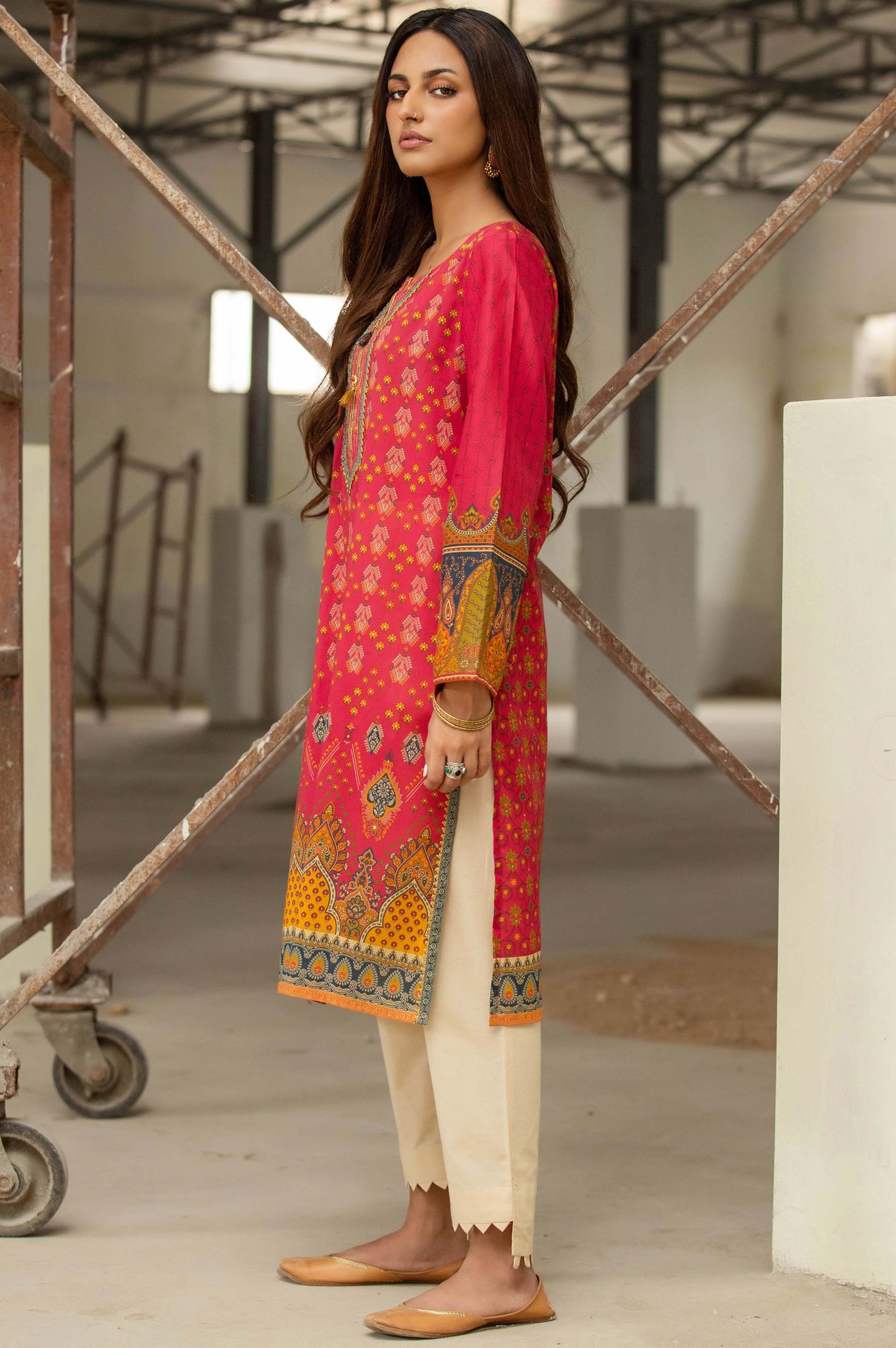 Stitched 1 Piece Digital Printed Cambric Shirt