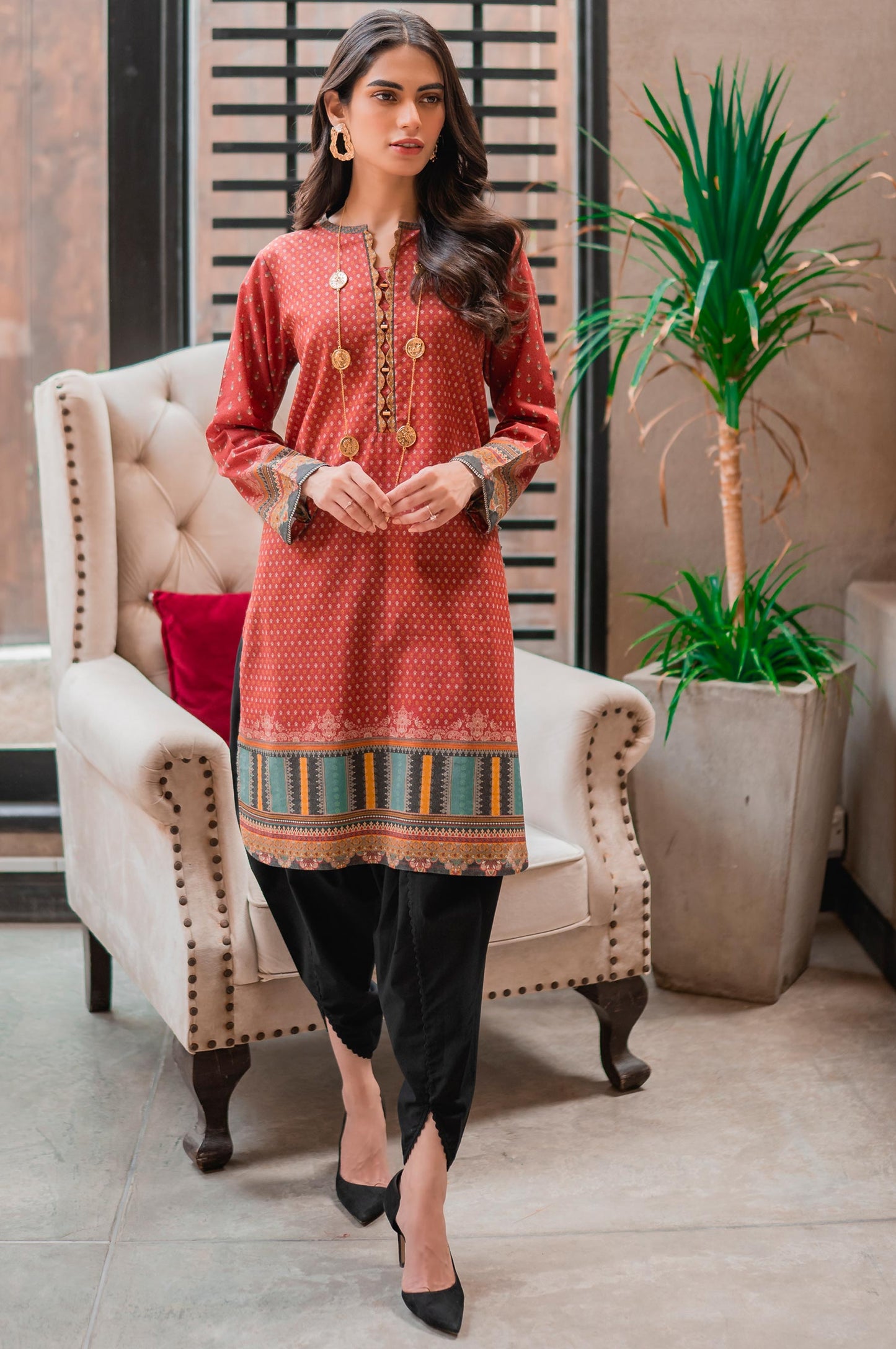 Stitched 1 Piece Digital Printed Khaddar Shirt