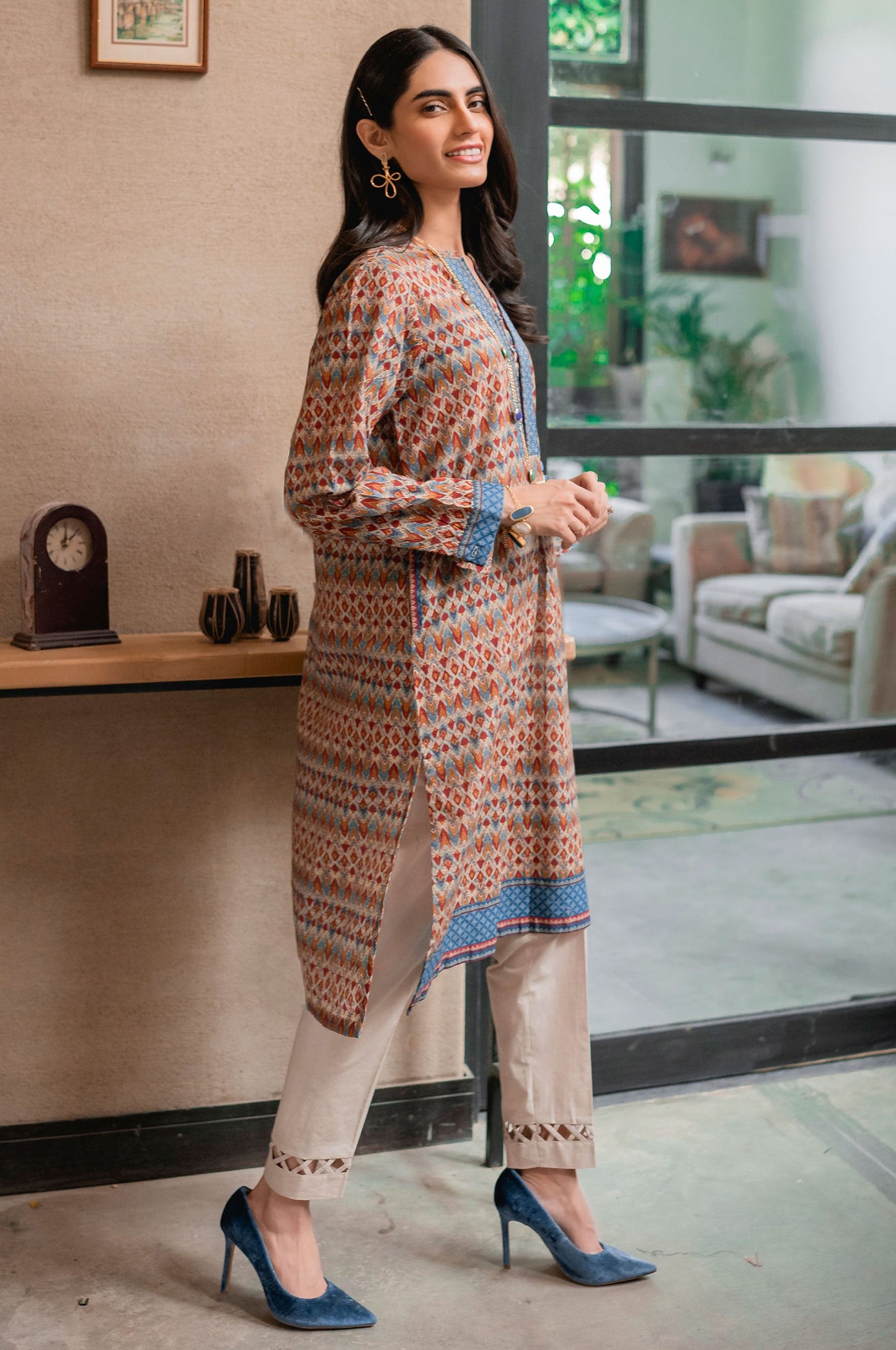 Stitched 1 Piece Digital Printed Khaddar Shirt