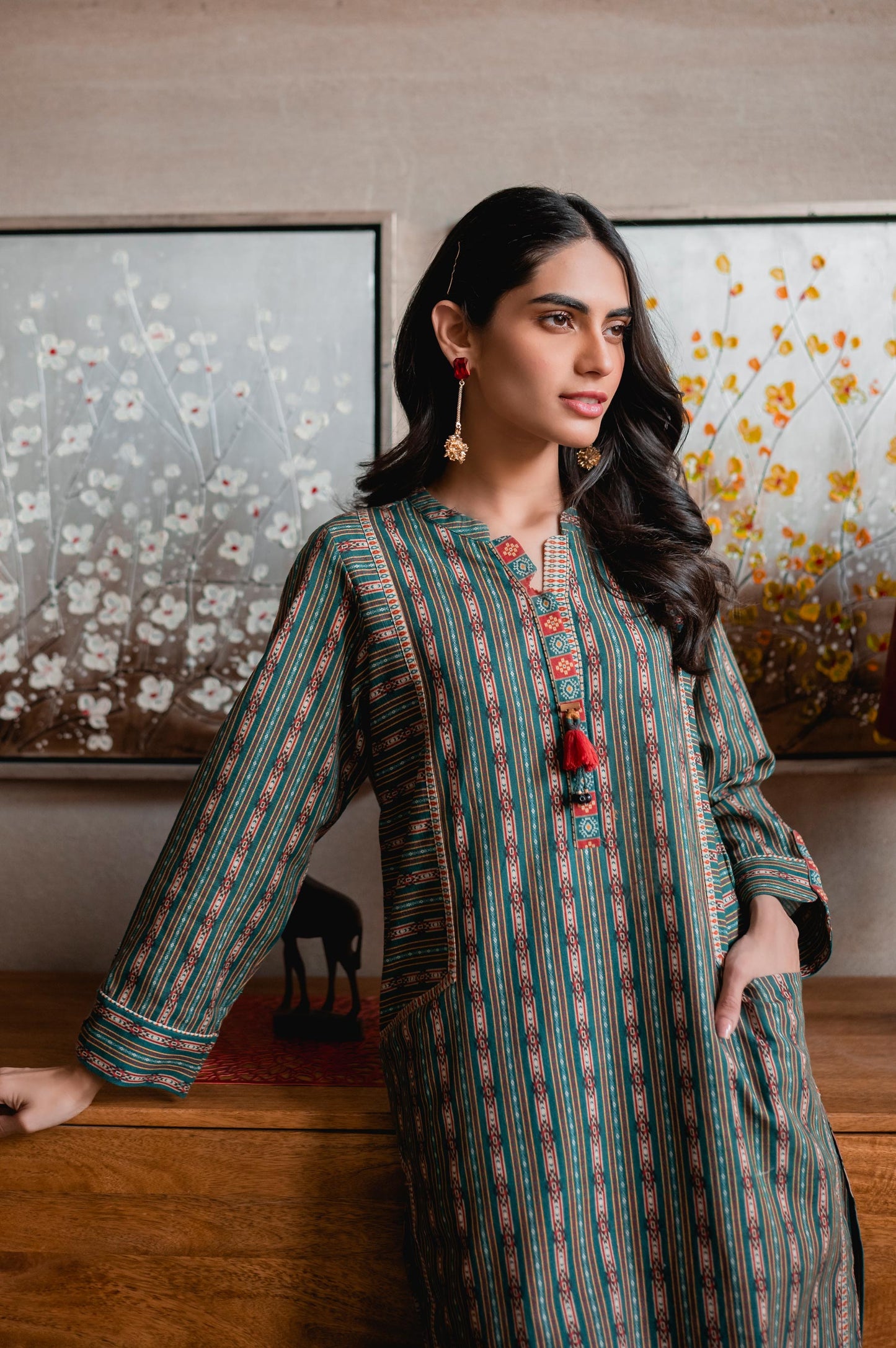 Stitched 1 Piece Digital Printed Khaddar Shirt