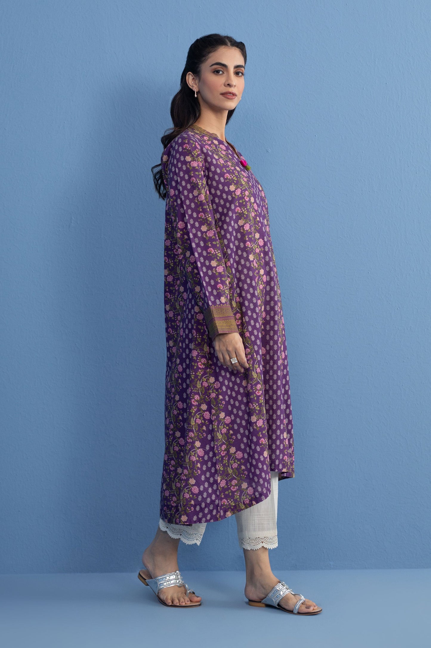 Stitched 1 Piece Printed Khaddar Shirt