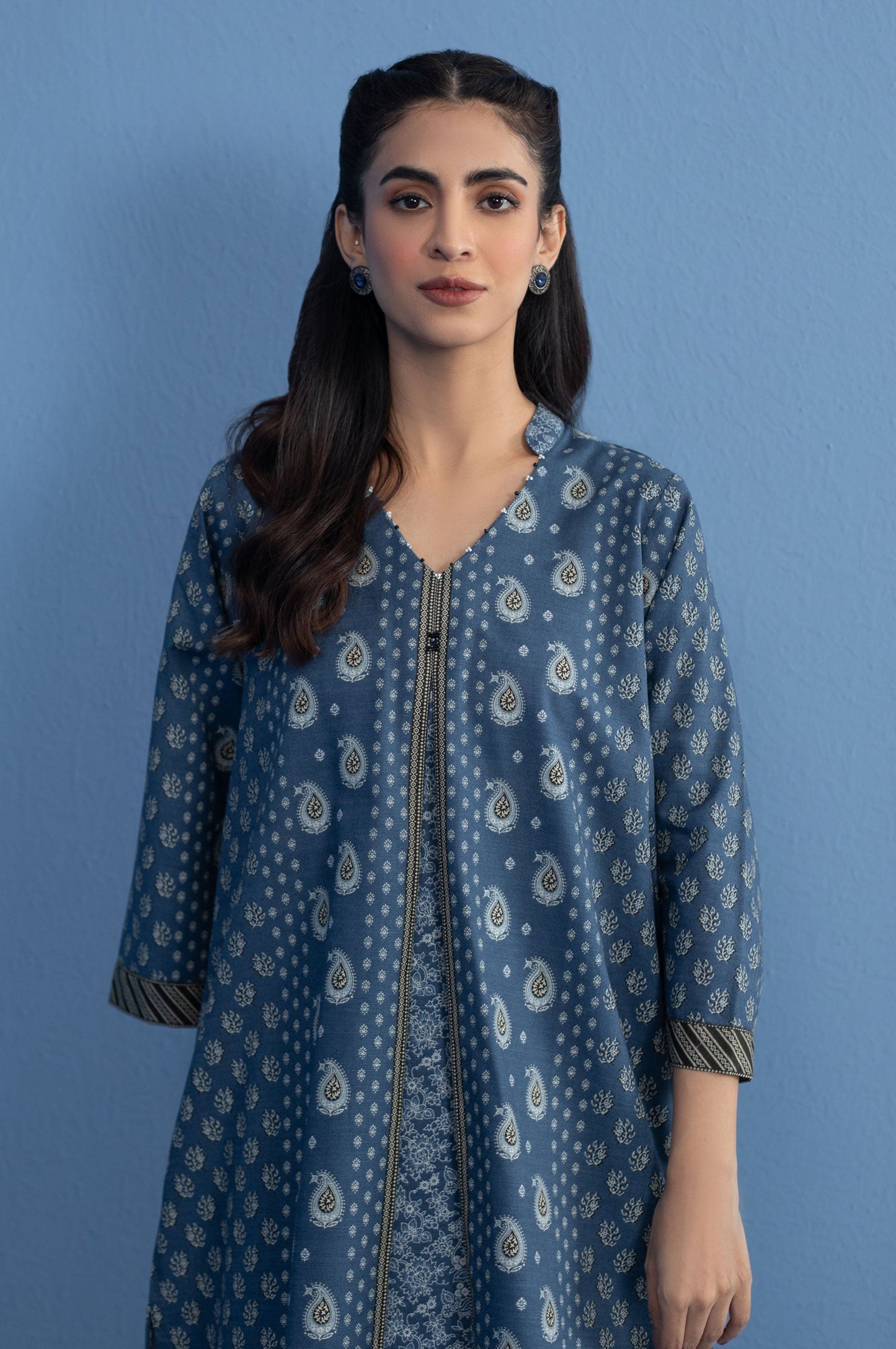 Stitched 1 Piece Printed Khaddar Shirt