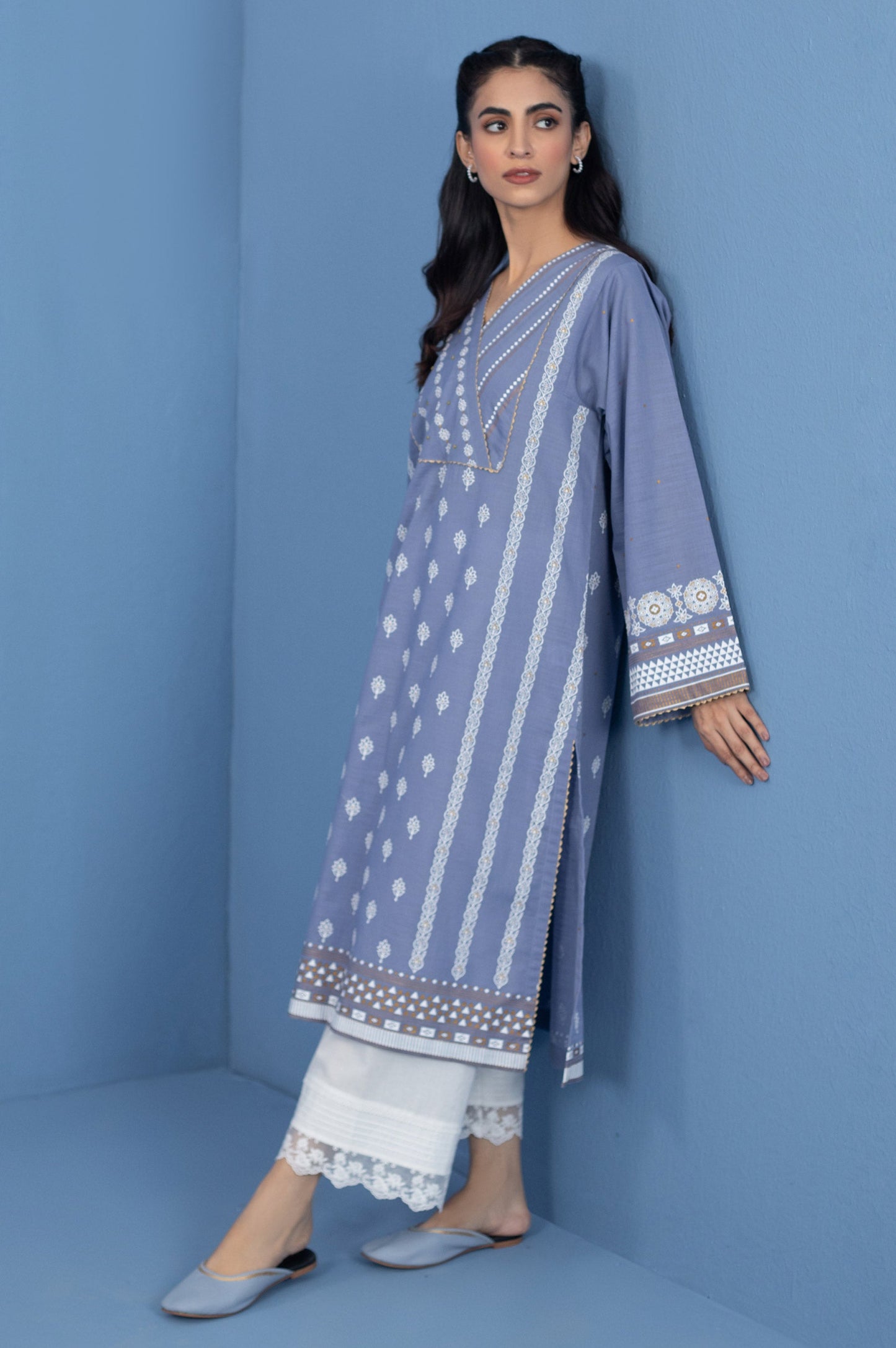 Stitched 1 Piece Paste Printed Khaddar Shirt