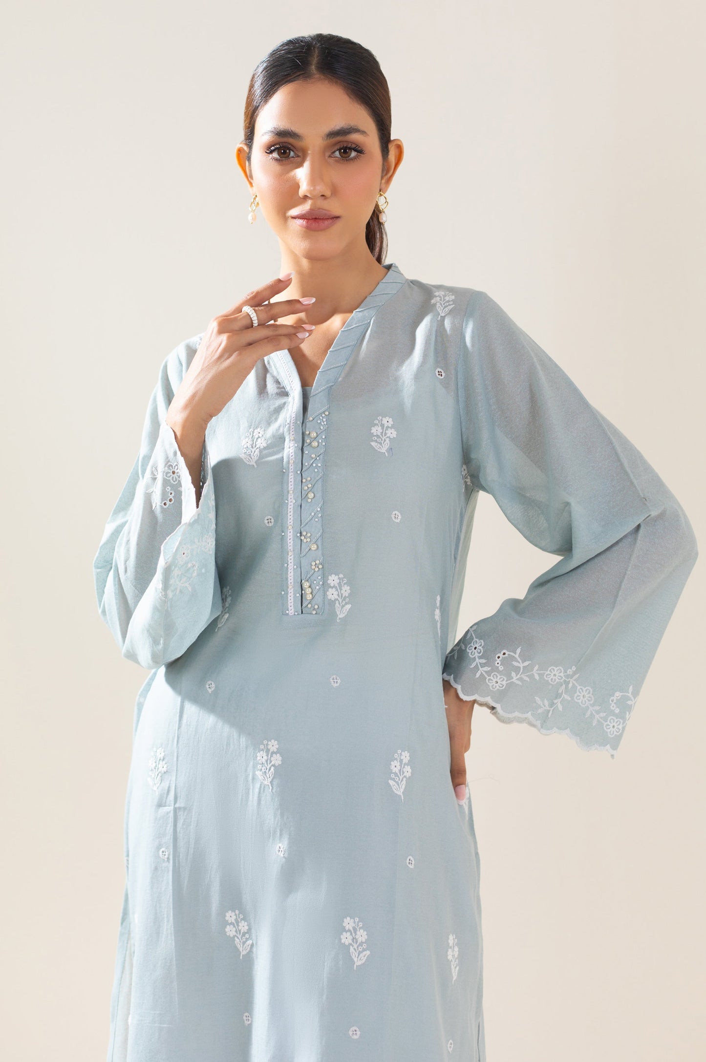 Stitched 1 Piece Textured Lawn Chikankari Embroidered Shirt