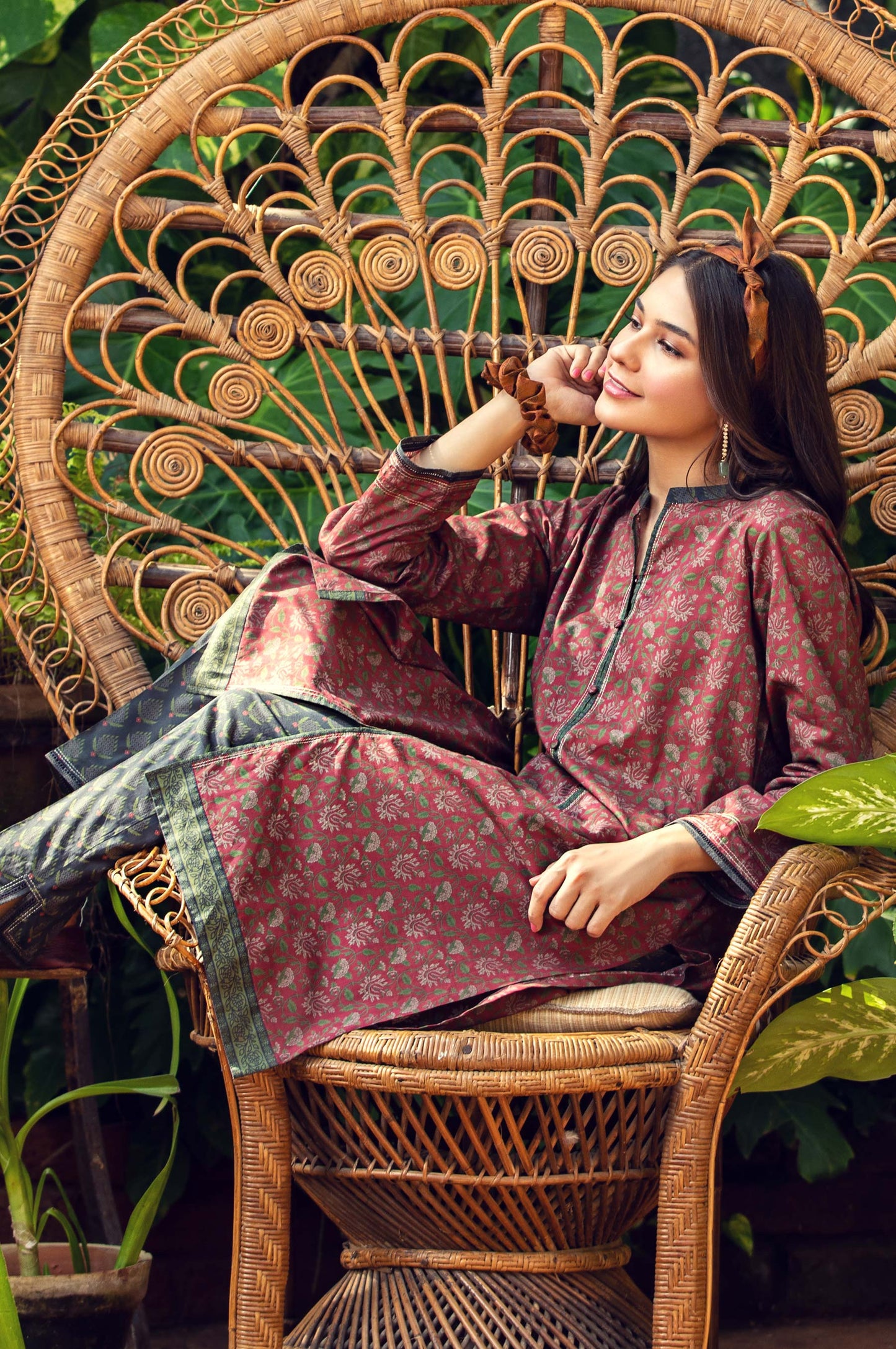 Stitched 2 Piece Digital Printed Cambric Suit