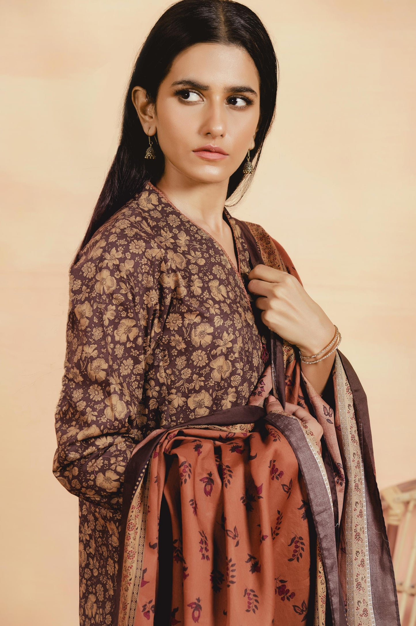 Stitched 2 Piece Printed Cambric Suit