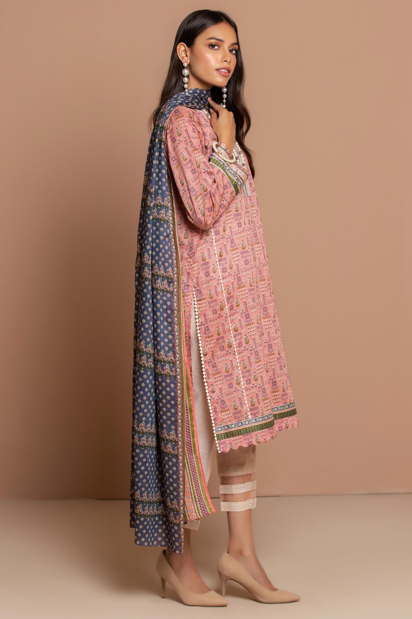 Stitched 2 Piece Printed Cambric Suit