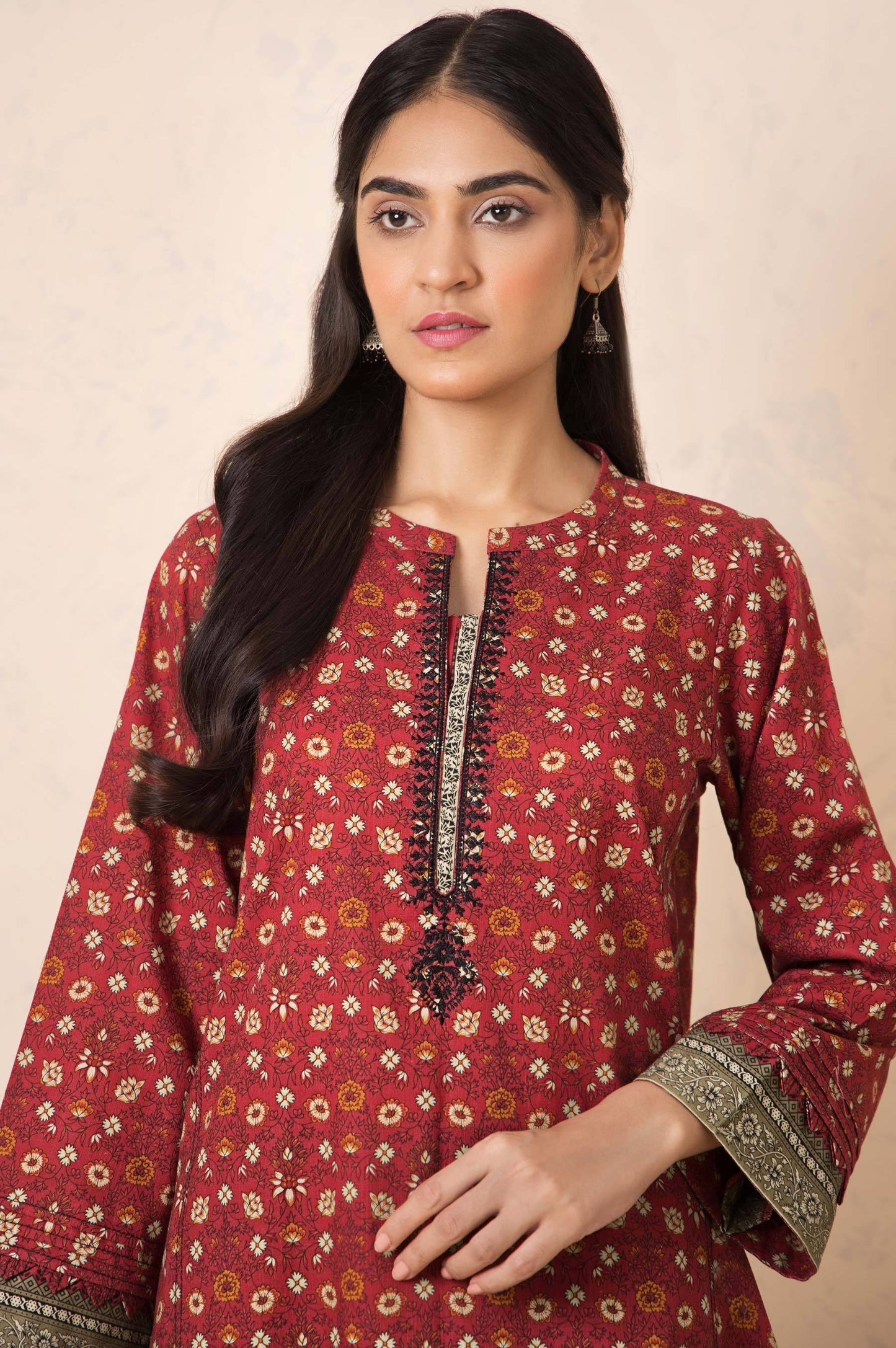 Stitched 2 Piece Embroidered Khaddar Suit