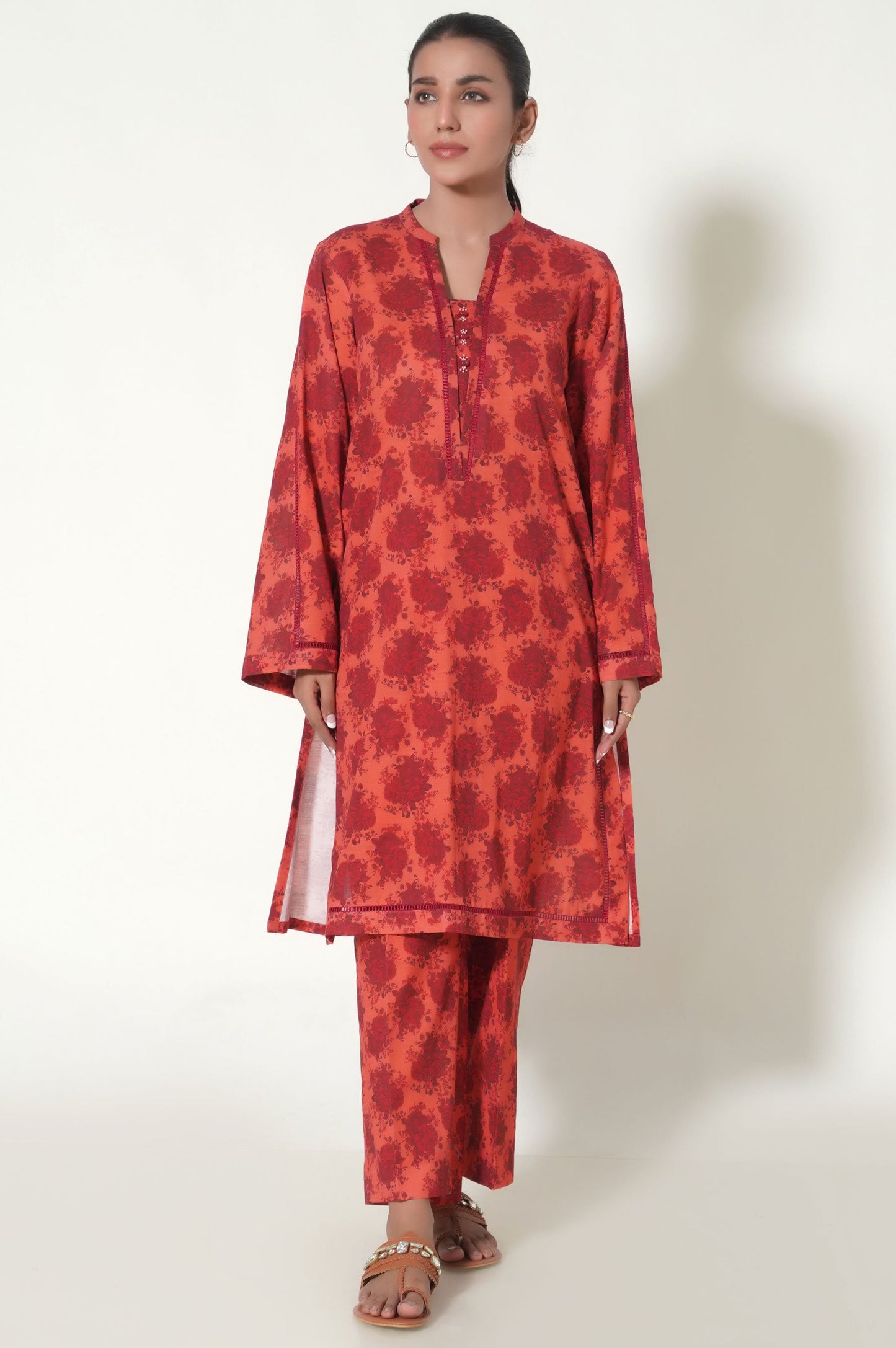 Stitched 2 Piece Printed Cottel Suit