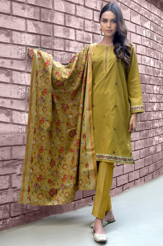 Unstitched 3 Piece Embroidered Cambric Suit