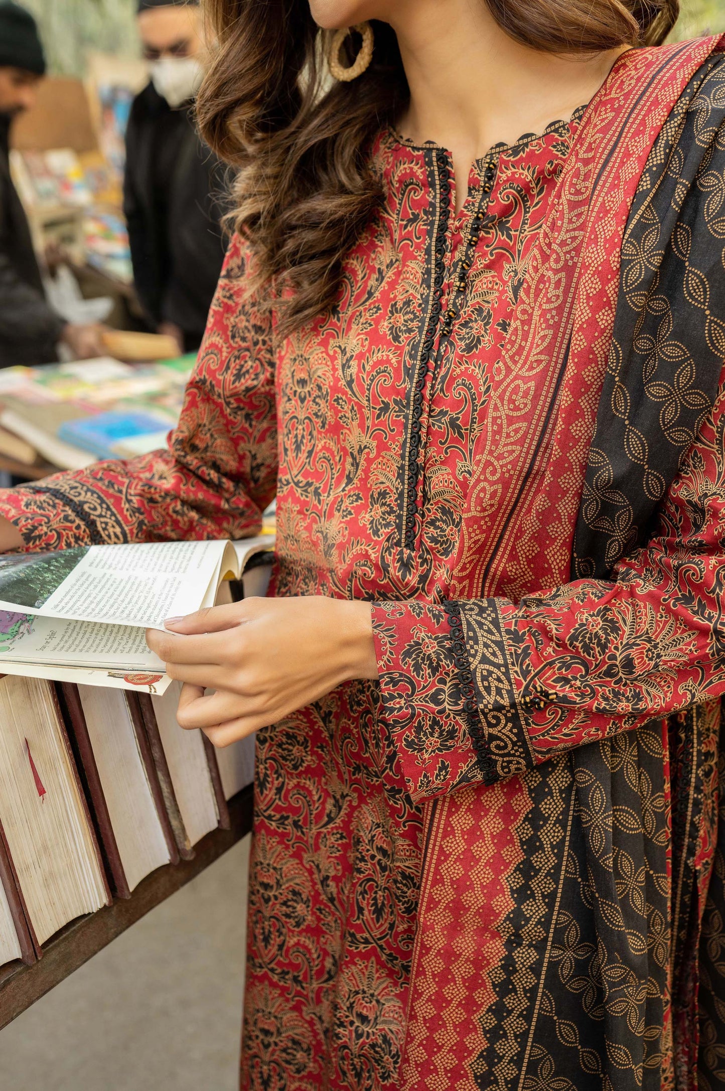 Stitched 3 Piece Printed Lawn Suit with Printed Lawn Dupatta