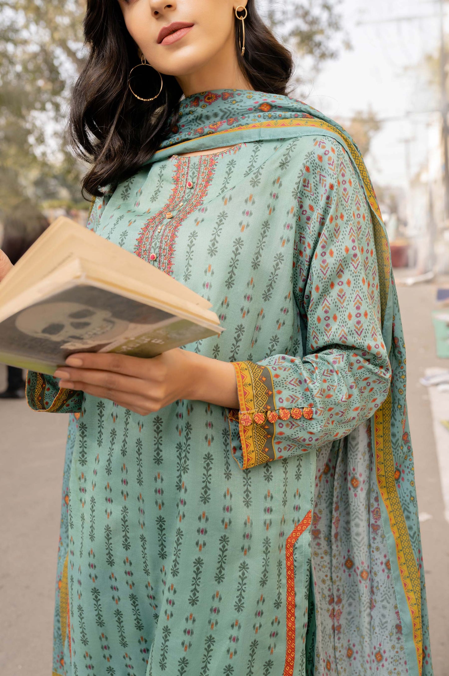 Stitched 3 Piece Embroidered Lawn Suit