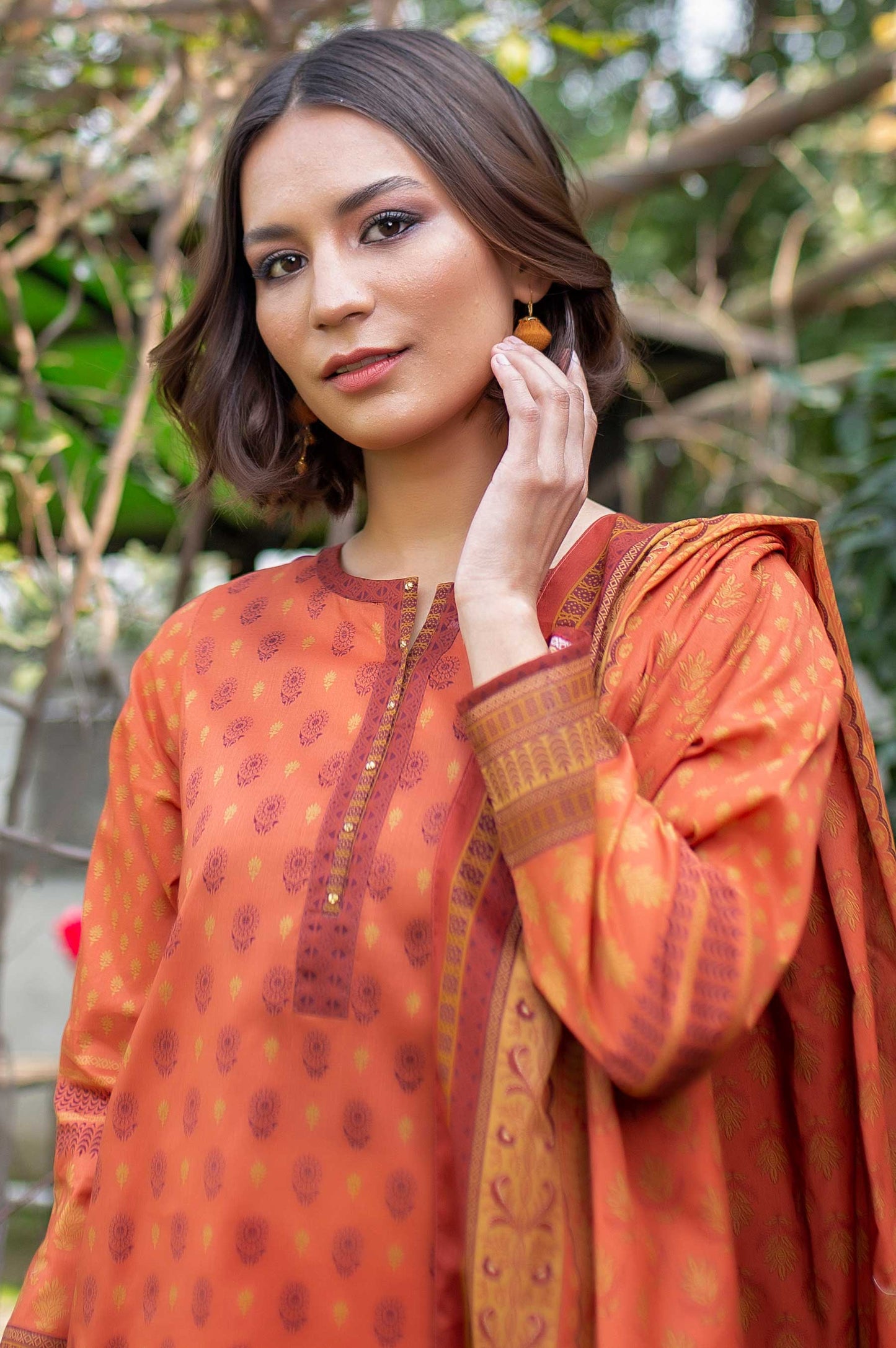 Stitched 3 Piece Printed Doria Lawn Suit